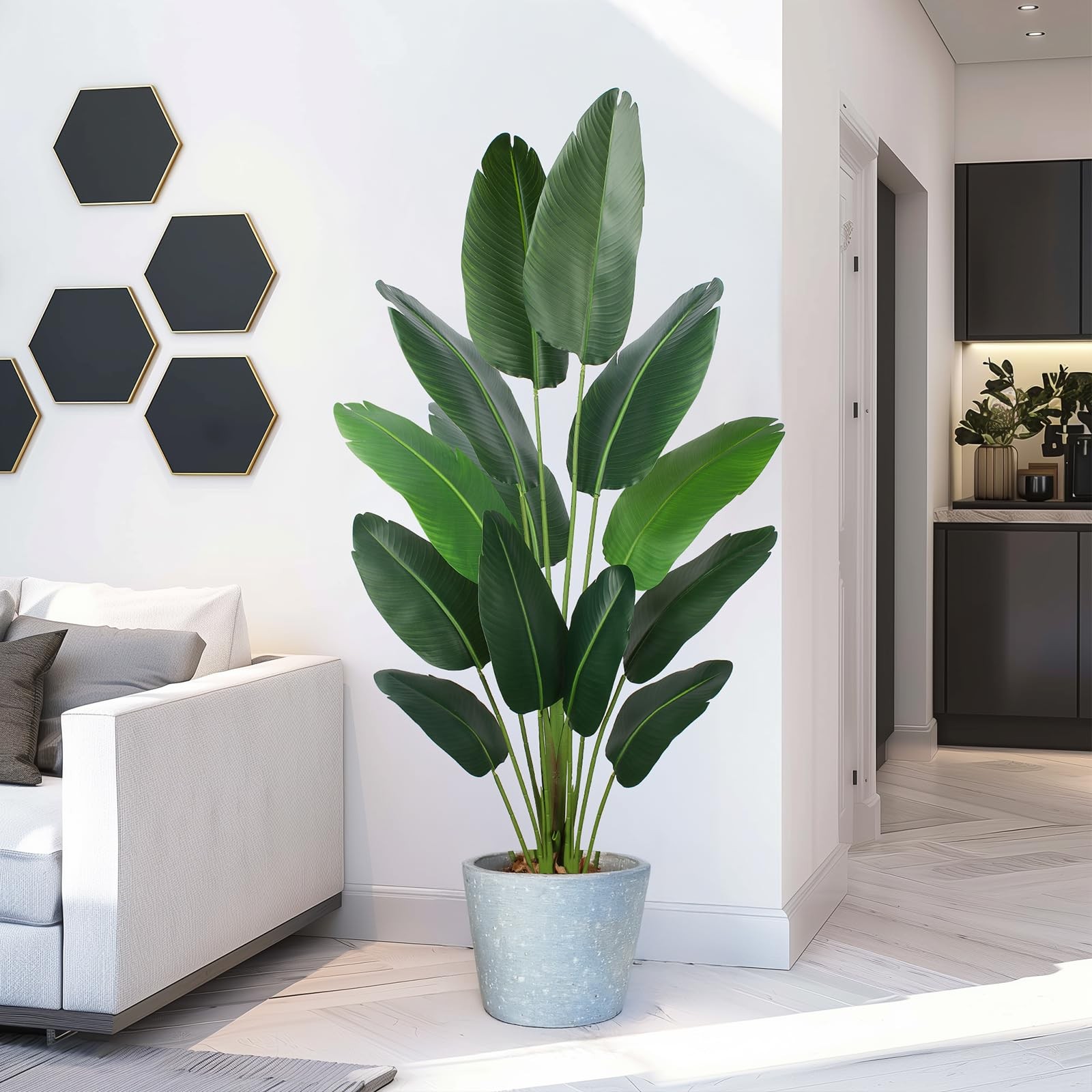 Artificial Bird of Paradise Plant 6 Ft Tall Fake Banana Leaf Plant for Indoor…