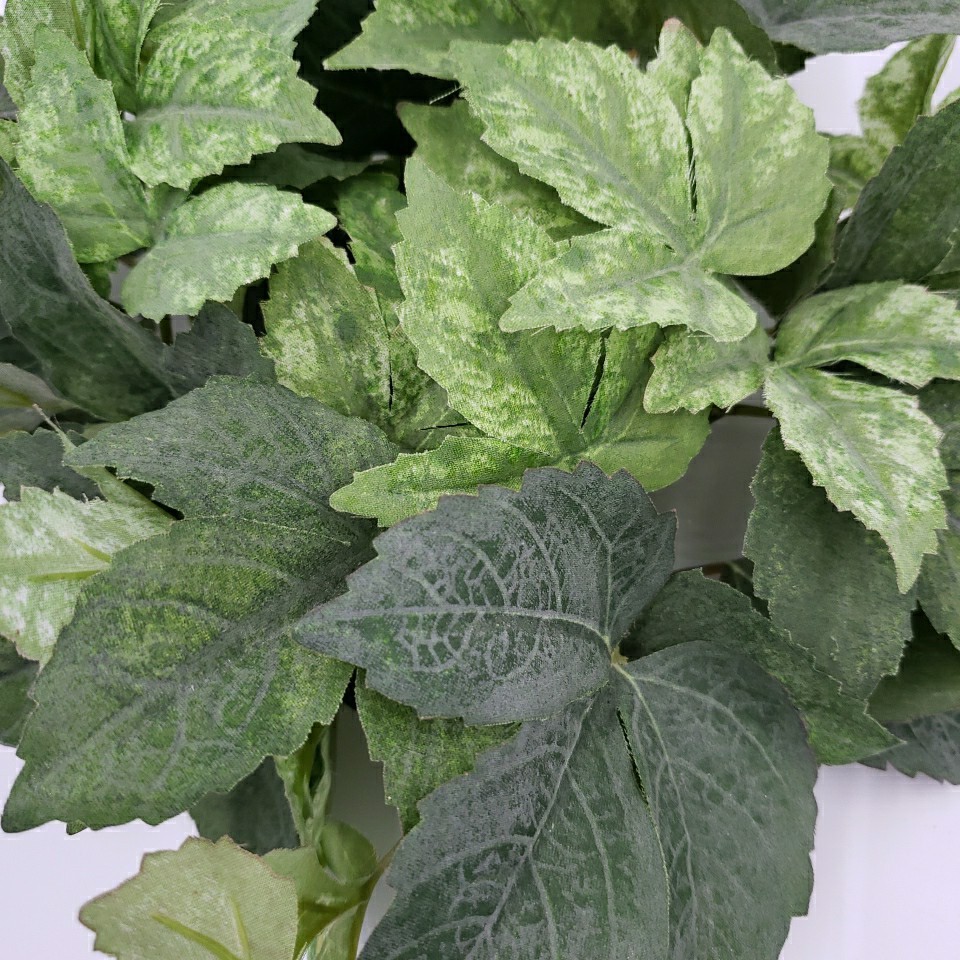 Artificial Ivy Leaf Vine Vtg Pillar Candle Ring SET of 2 Plastic Fabric Greenery