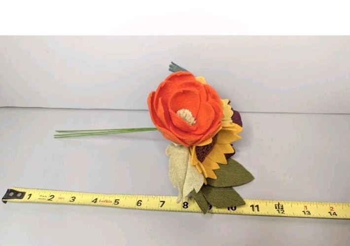 Beautiful Hand Cut Wool Blend Felt Flower Bouquet Gift Wrapped/Great Gift Idea!