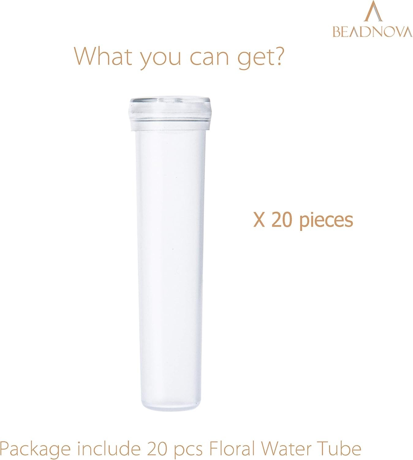 BEADNOVA Floral Water Tubes 2.8 Inch Plastic Water Tubes for Floral Flower Vials