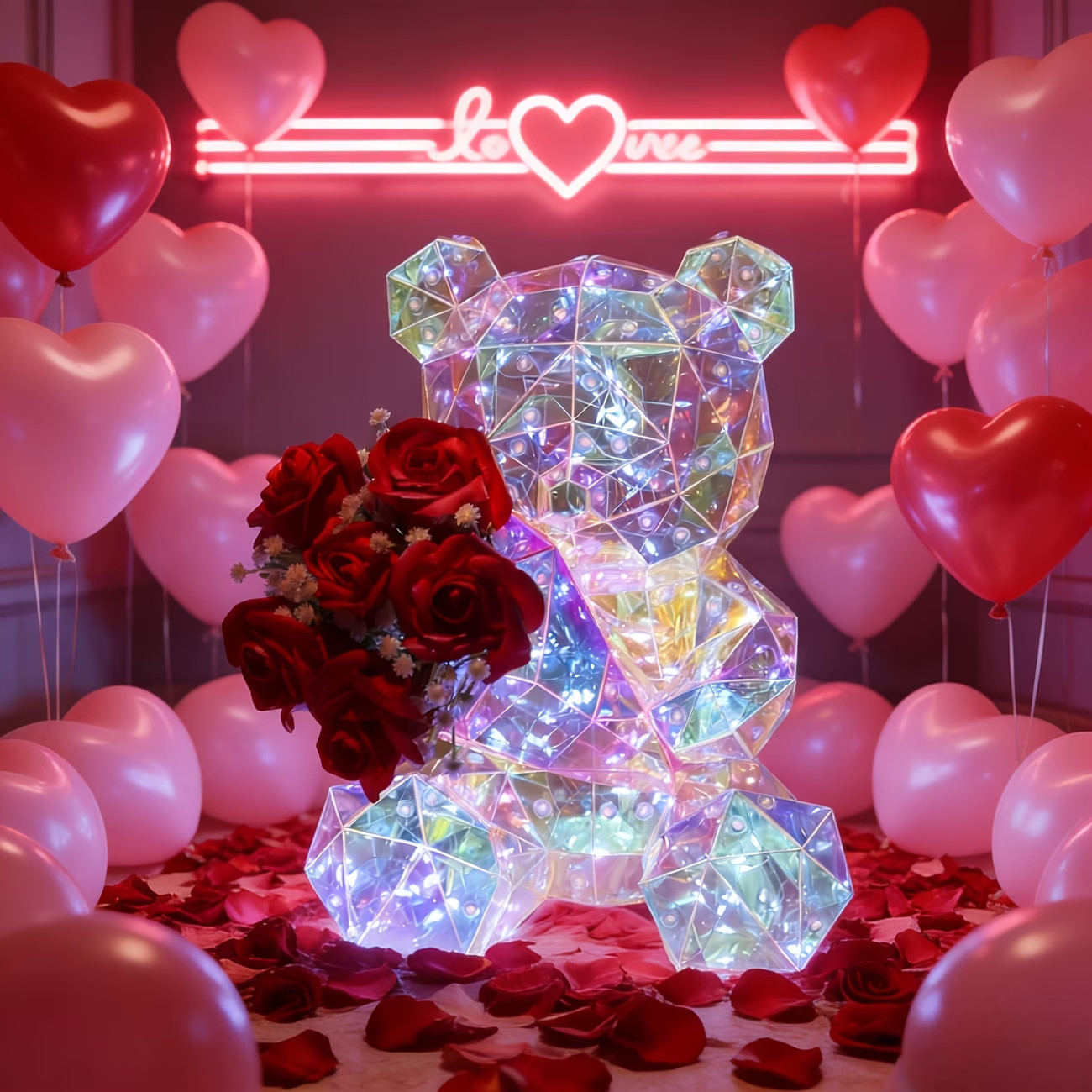 LED Love Bear Gift Lighted Teddy Wedding Proposal Valentine Decor
