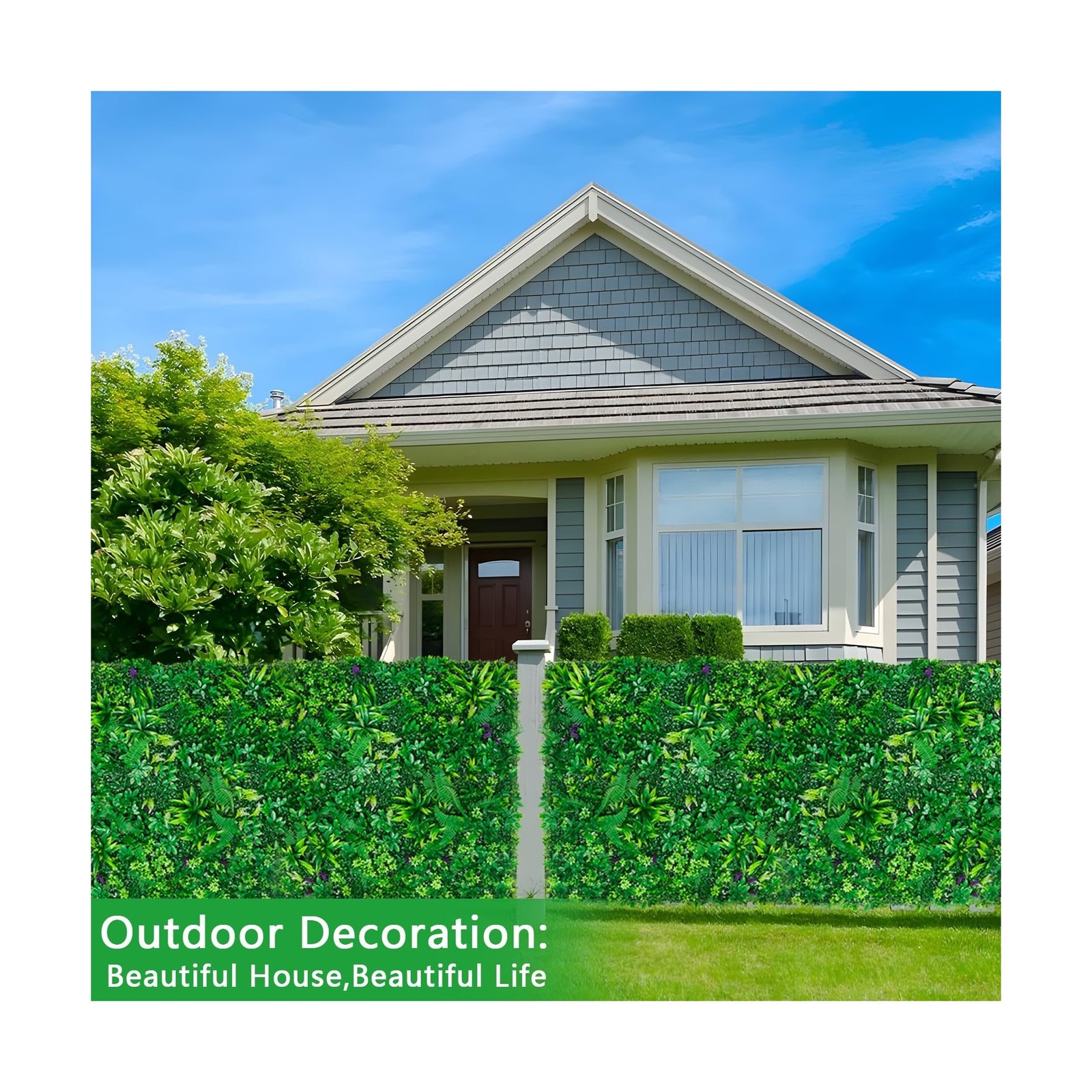 12pcs 20”x20” Grass Wall Panels, Artificial Hedge Panels Greenery Wall, UV …