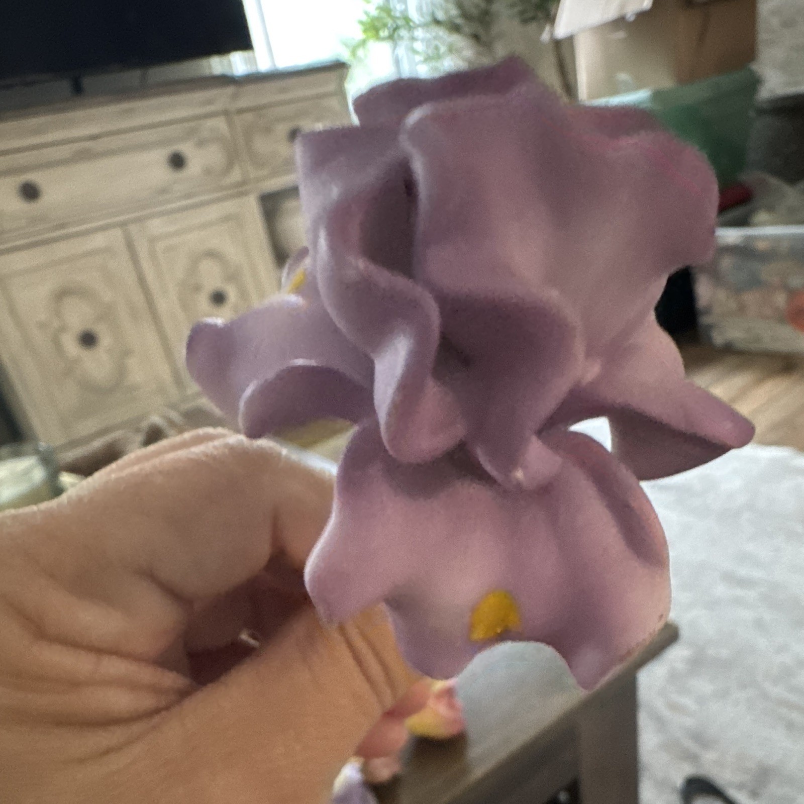 Porcelain Tulip Flower Stem Twigs Decor Purple Pink Yellow Floral