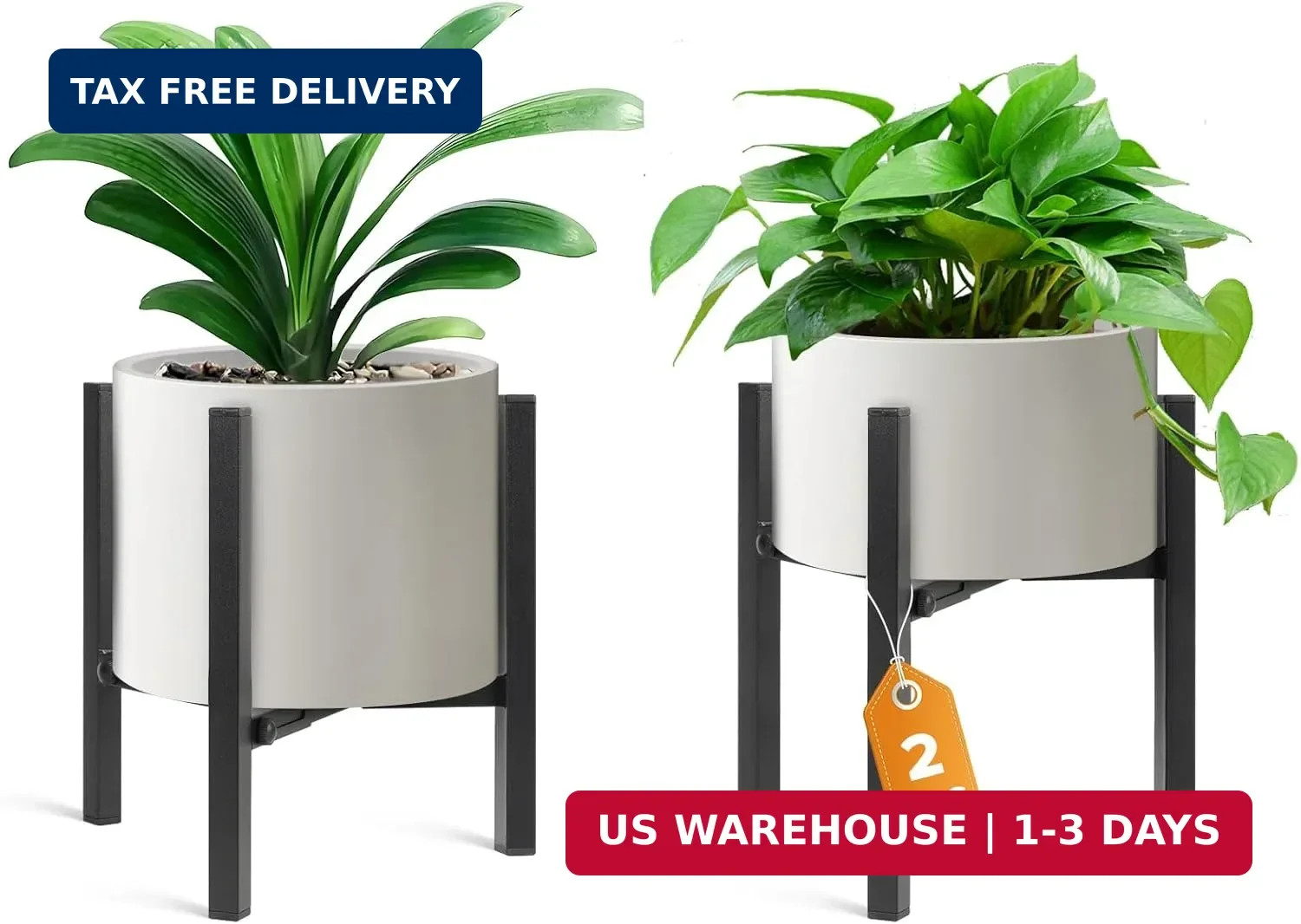 Plant Stand Indoor Adjustable 2 Pack, Metal Modern Indoor Plant Stand, Heavy Dut