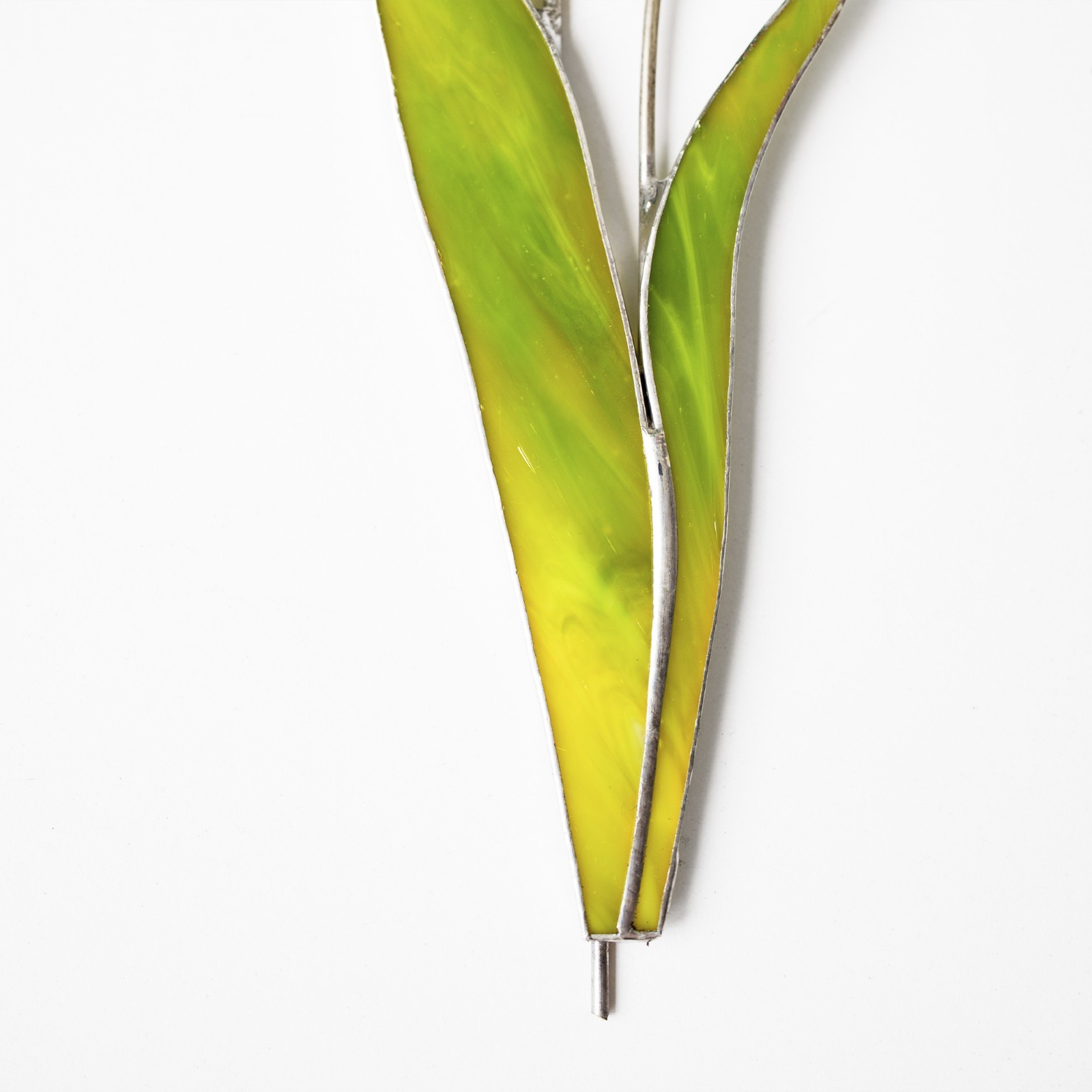 Iris Stained Glass Plant Decor – Faux Flower Table Art Gift for Her