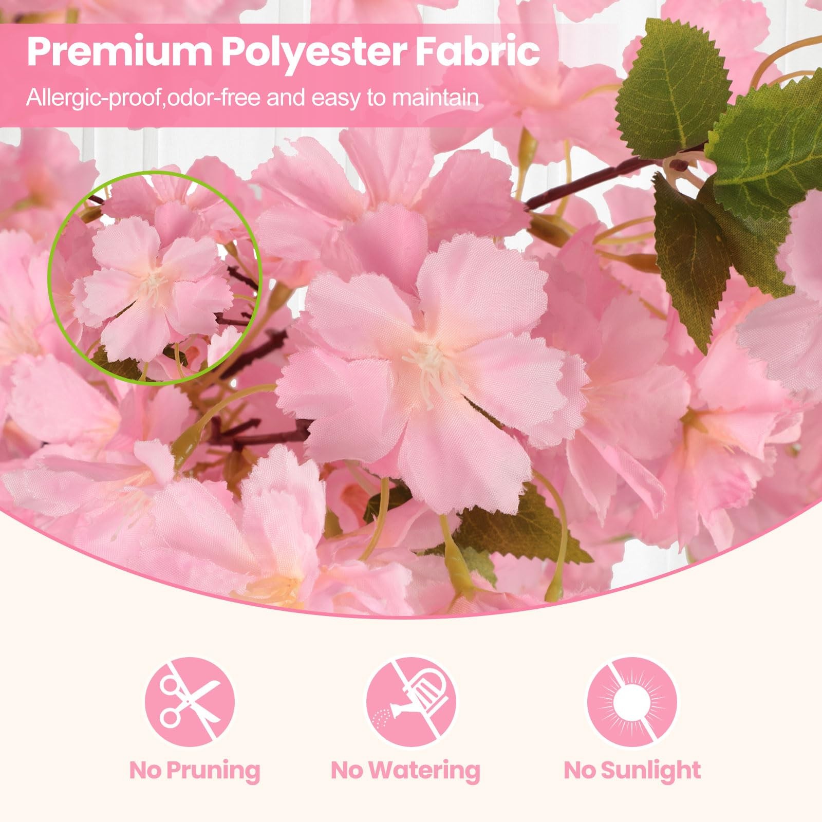 6Ft Tall Cherry Blossom Artificial Tree,Fake Pink Cherry Blossom Tree,Lifelik…