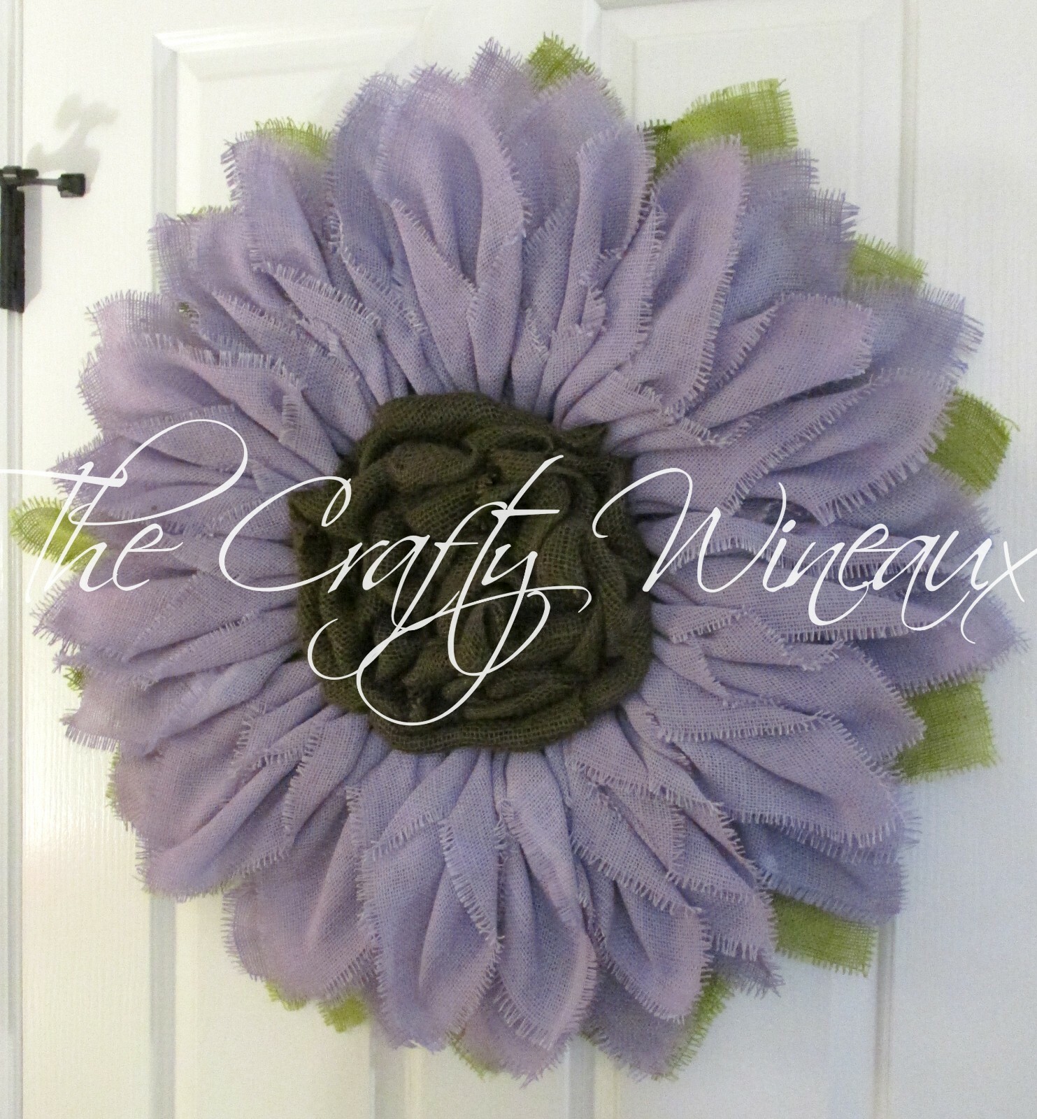 The Crafty Wineaux – Extra Thick 25″ Rich Light Violet Burlap Sunflower Wreath