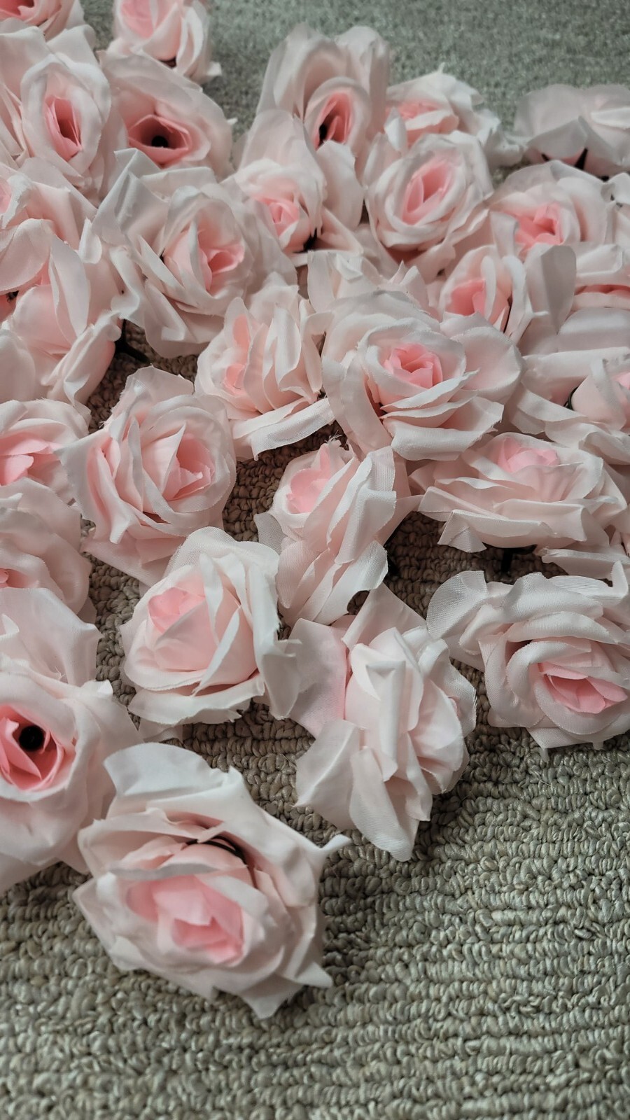 50 Pc Wreath Light Pink Rose Flowers Table Top Decor Wedding Decoration Tops NEW