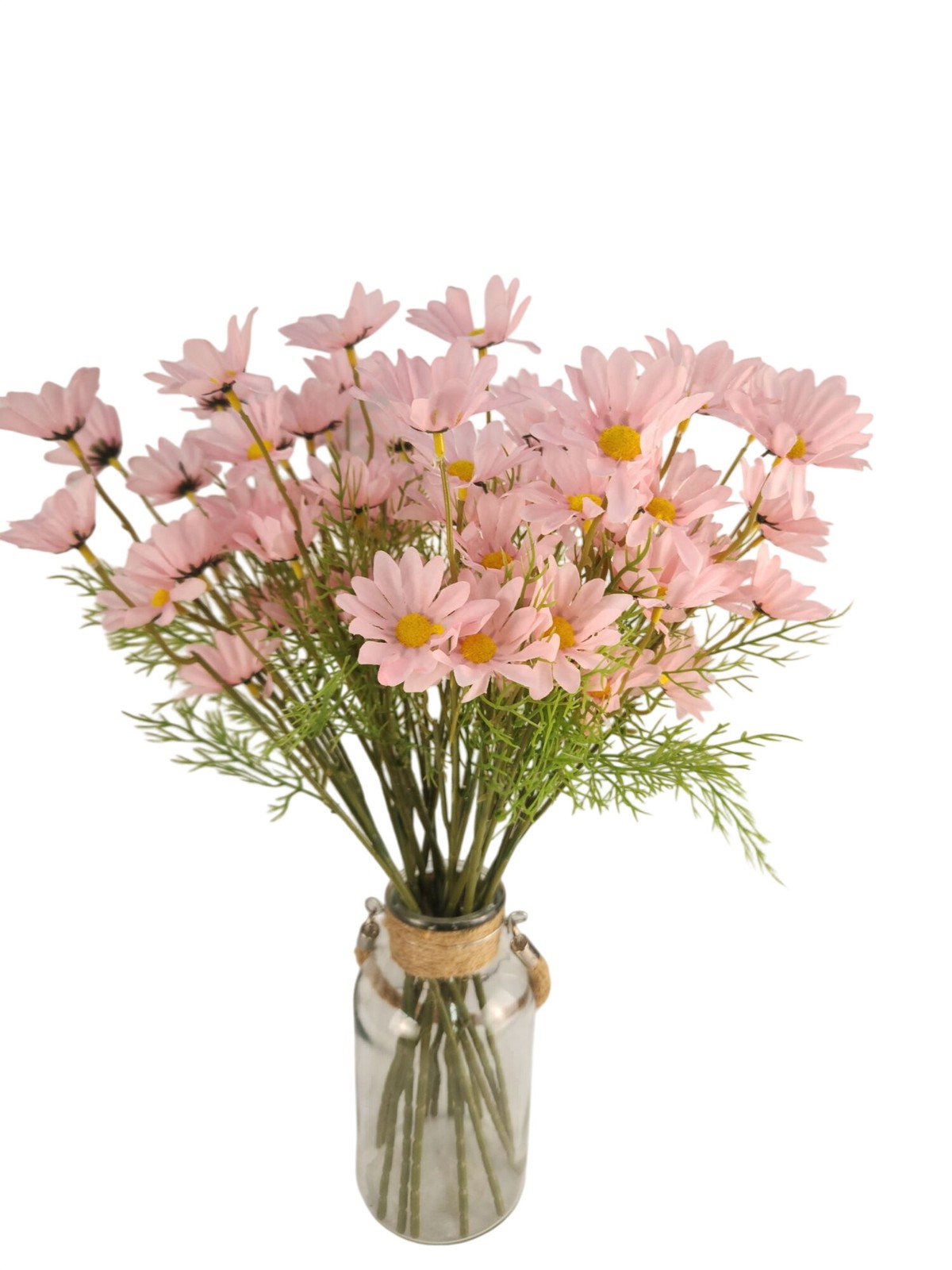 Blush Pink Faux Daisy Stem 20 Inch Artificial Wildflower Set of 6 Farmhouse Flor