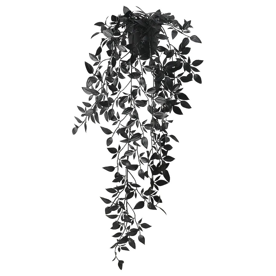 X2 Ikea KUSTFYR Black Artificial Potted Plants Halloween 27″ 405.923.64