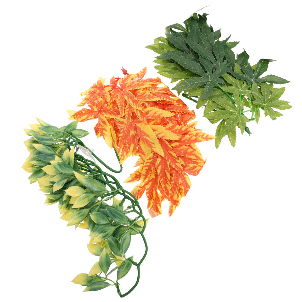 3pcs Artificial Vine Gecko Climbing Vines Pet Landscape Decor Pet Supply Decor