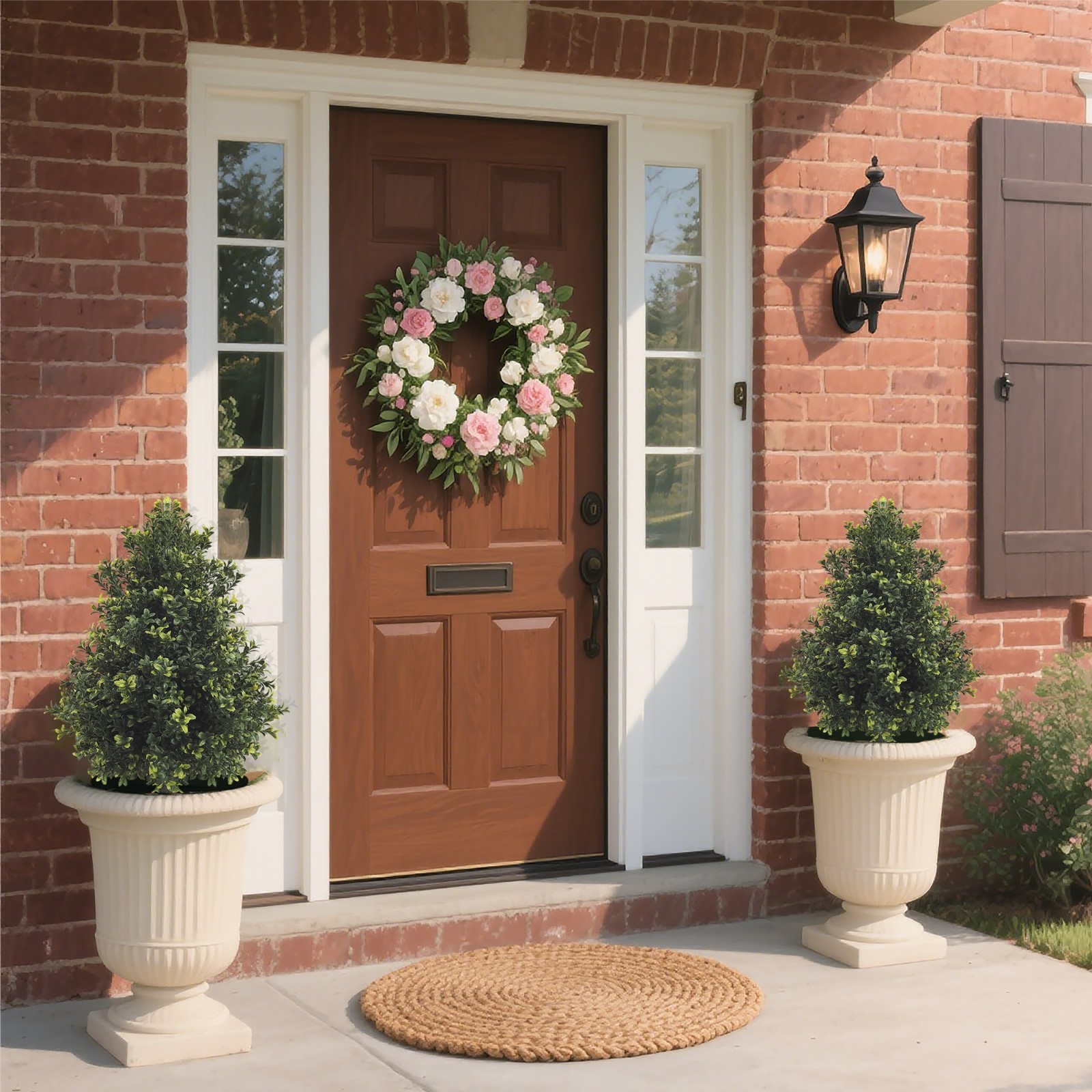 2pack Artificial Boxwood Topiary Ground Stakes,Patio PathwayOutdoor Garden Decor