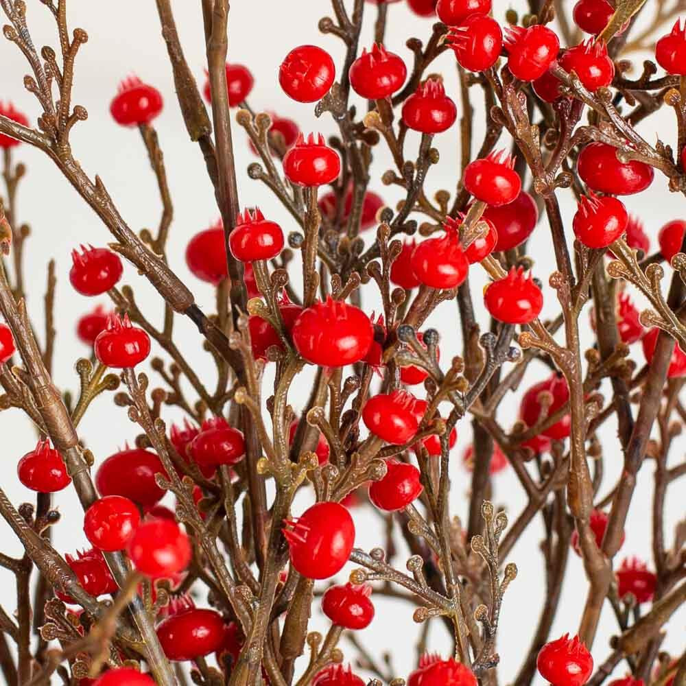 21″ Weatherproof Indoor / Outdoor Red Artificial Berry Bush
