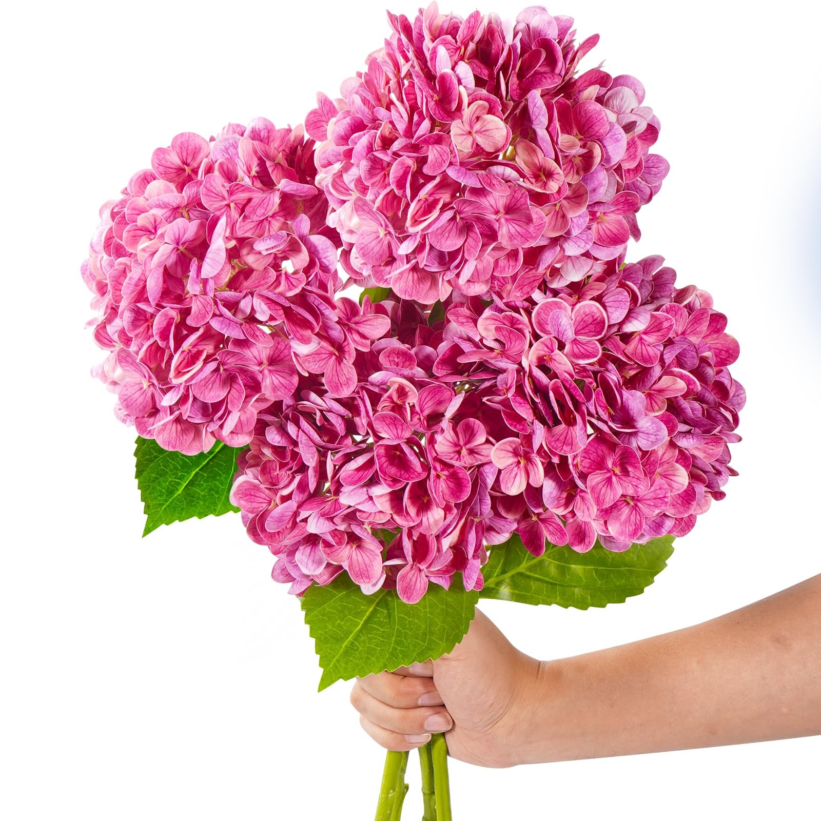 20″ 4Pcs Faux Hydrangea Flowers Real Touch Fake Hydrangeas Bouquet Hydrangea …