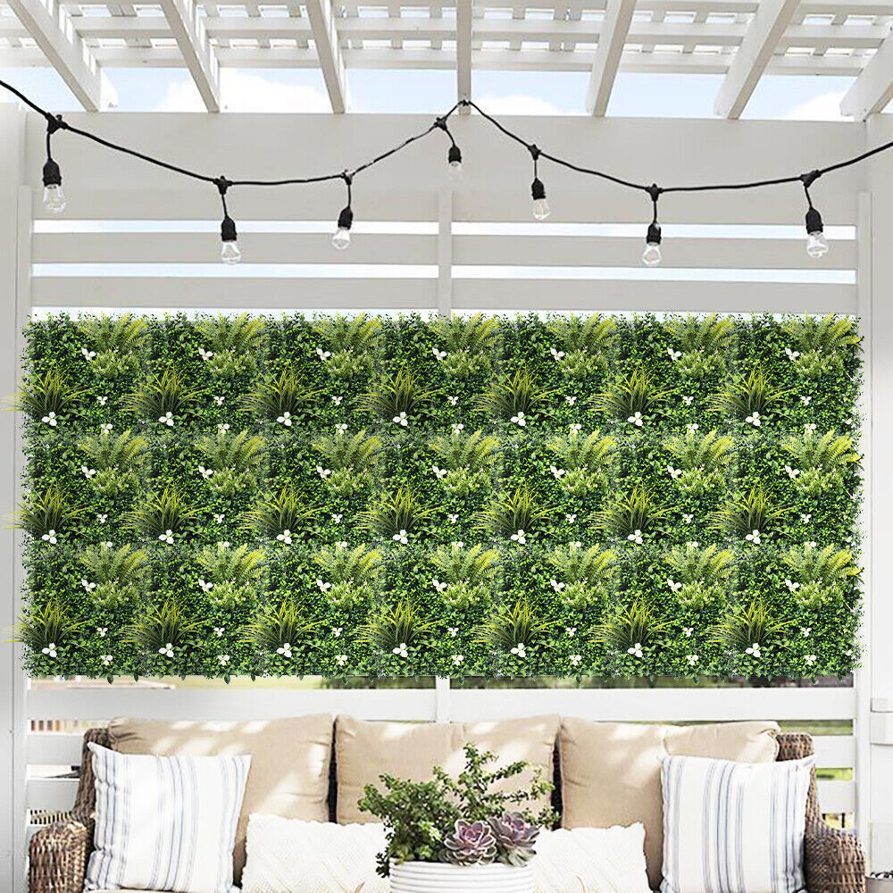 20″x20″ Artificial Faux 3D Mix Leaf Privacy Fence Home Outdoor Decor Panel V5