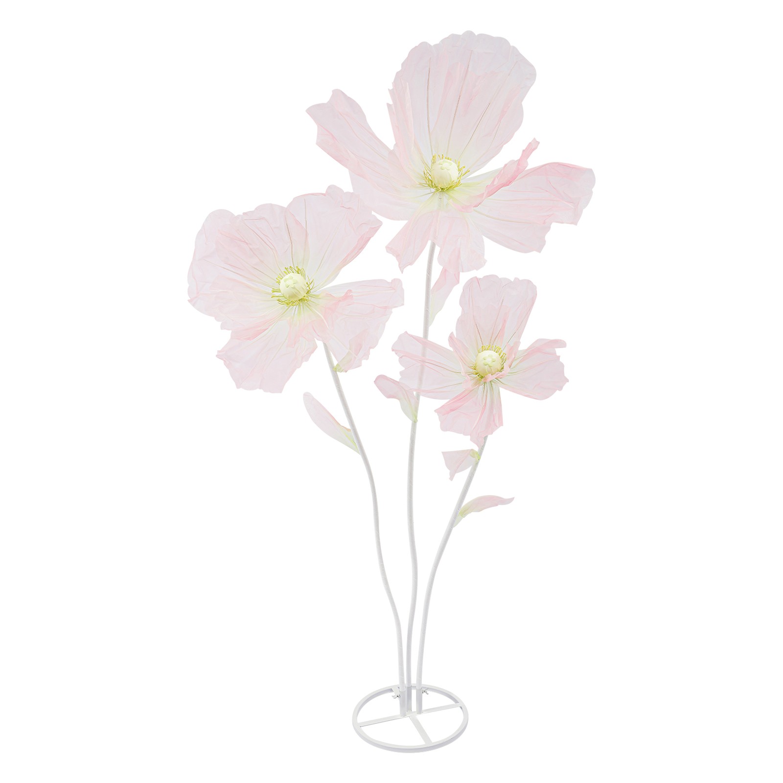 6.2FT Giant Artificial Flower Decor W/stand 3-head Fake Flower For Wedding Party