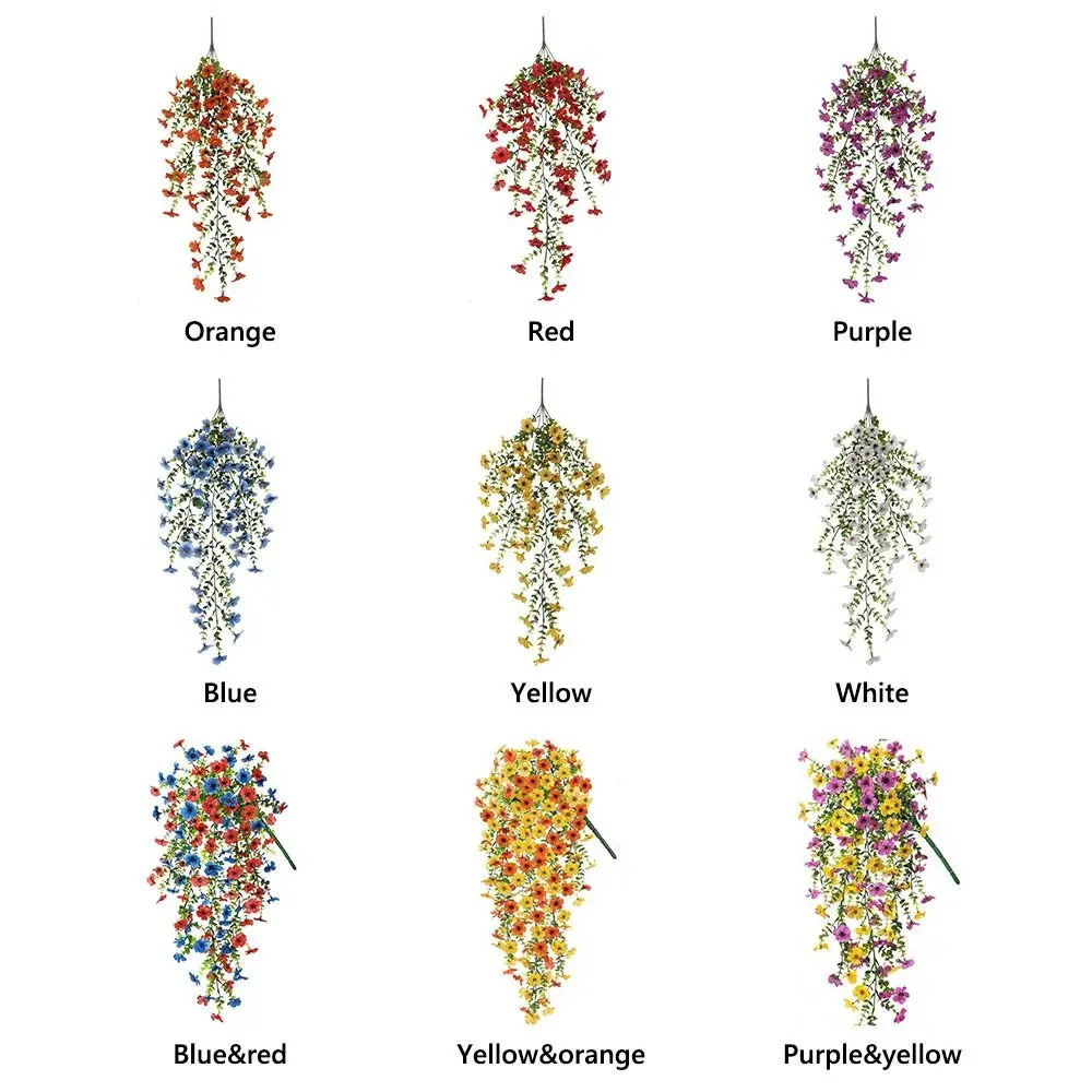 Artificial Hanging Flowers UV Resistant Faux Silk Violet Vines Plants Home Decor