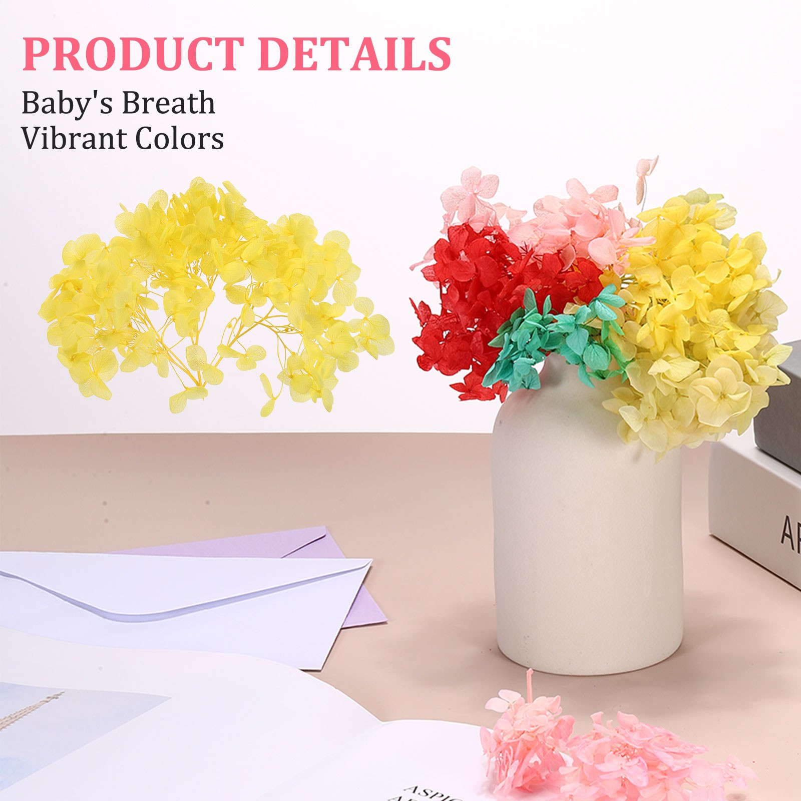 10g Mini Dried Hydrangea Flower Natural Pressed Flower Real Hydrangeas Yellow
