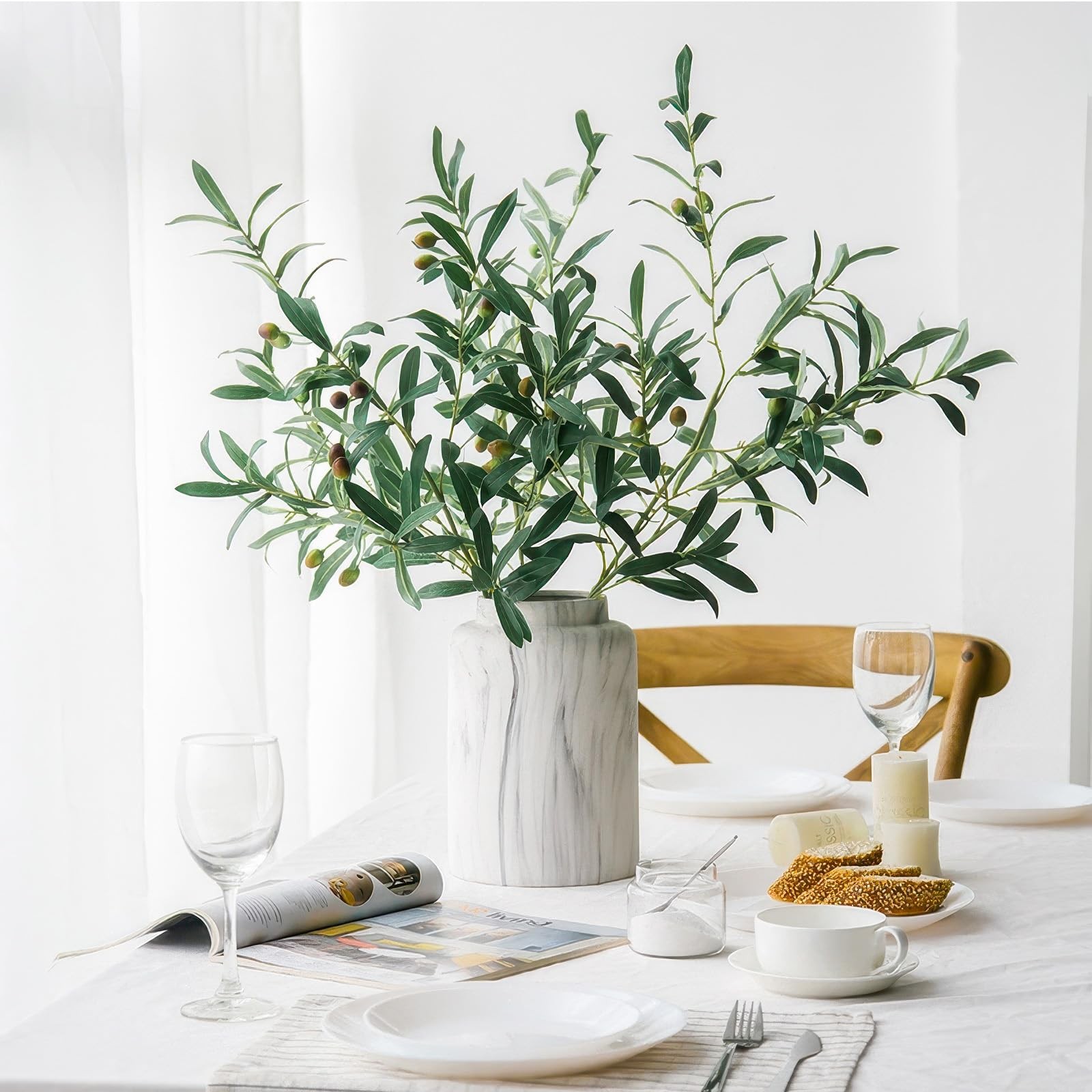 LuceAlberi 6FT Artificial 6in, 6ft Olive Tree With Branches&basket Green