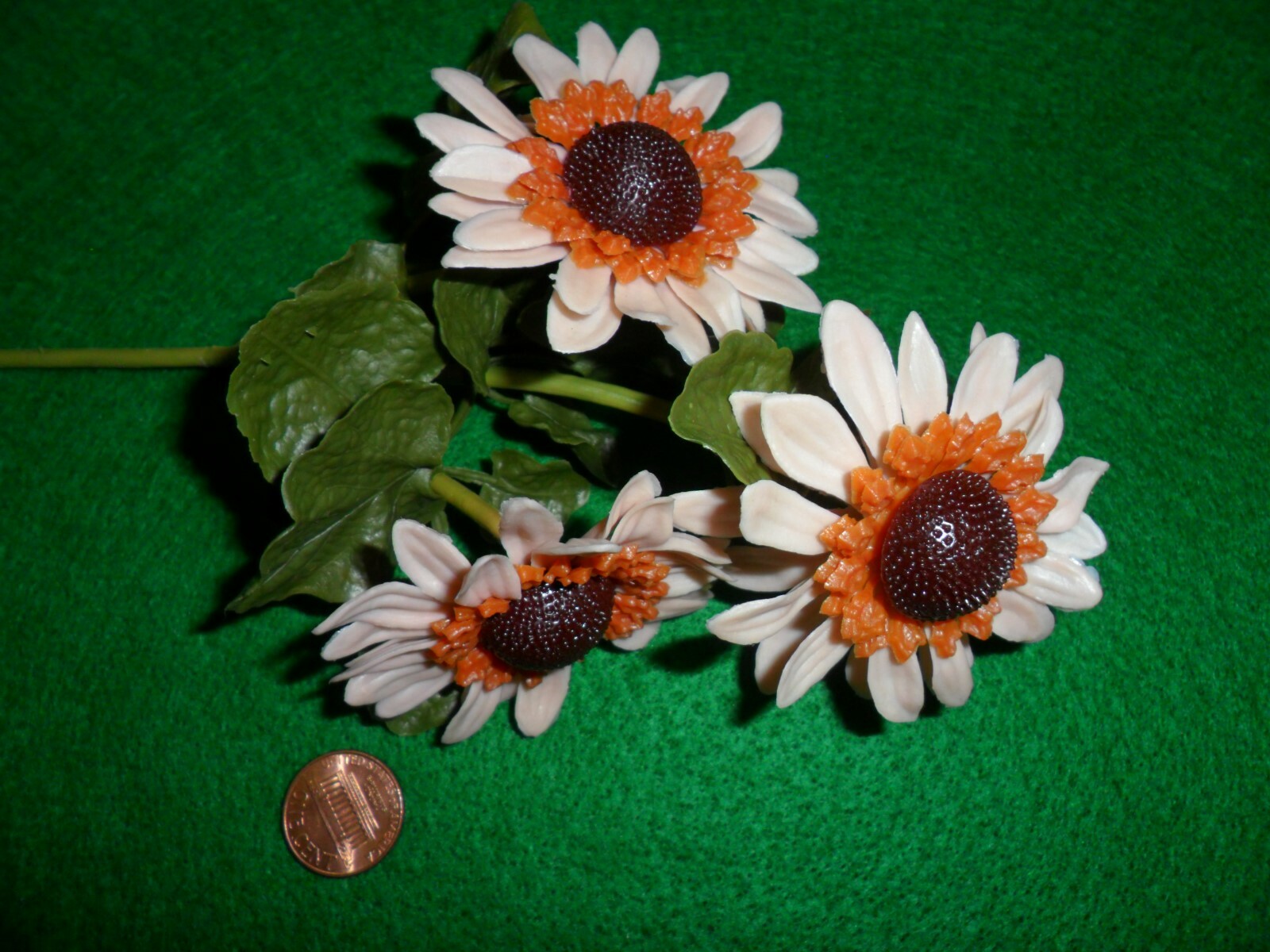 Vintage Plastic Biege Sunflower Pick Hong Kong