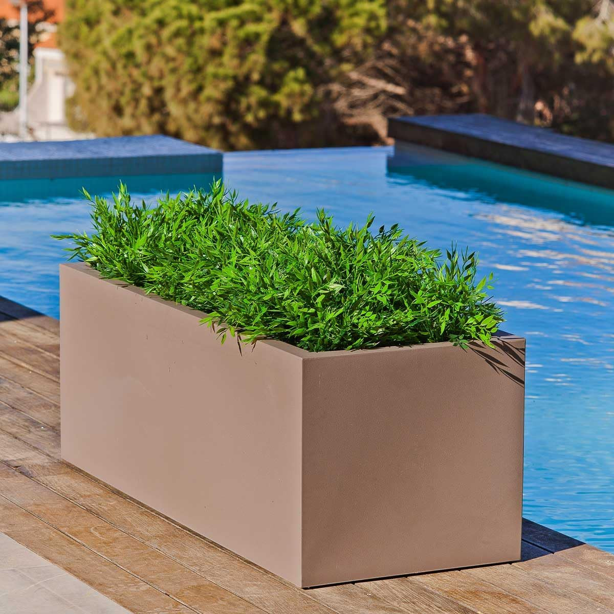 White Rectangular Flower Box – UV Resistant Indoor/Outdoor Planter (100×40 cm)