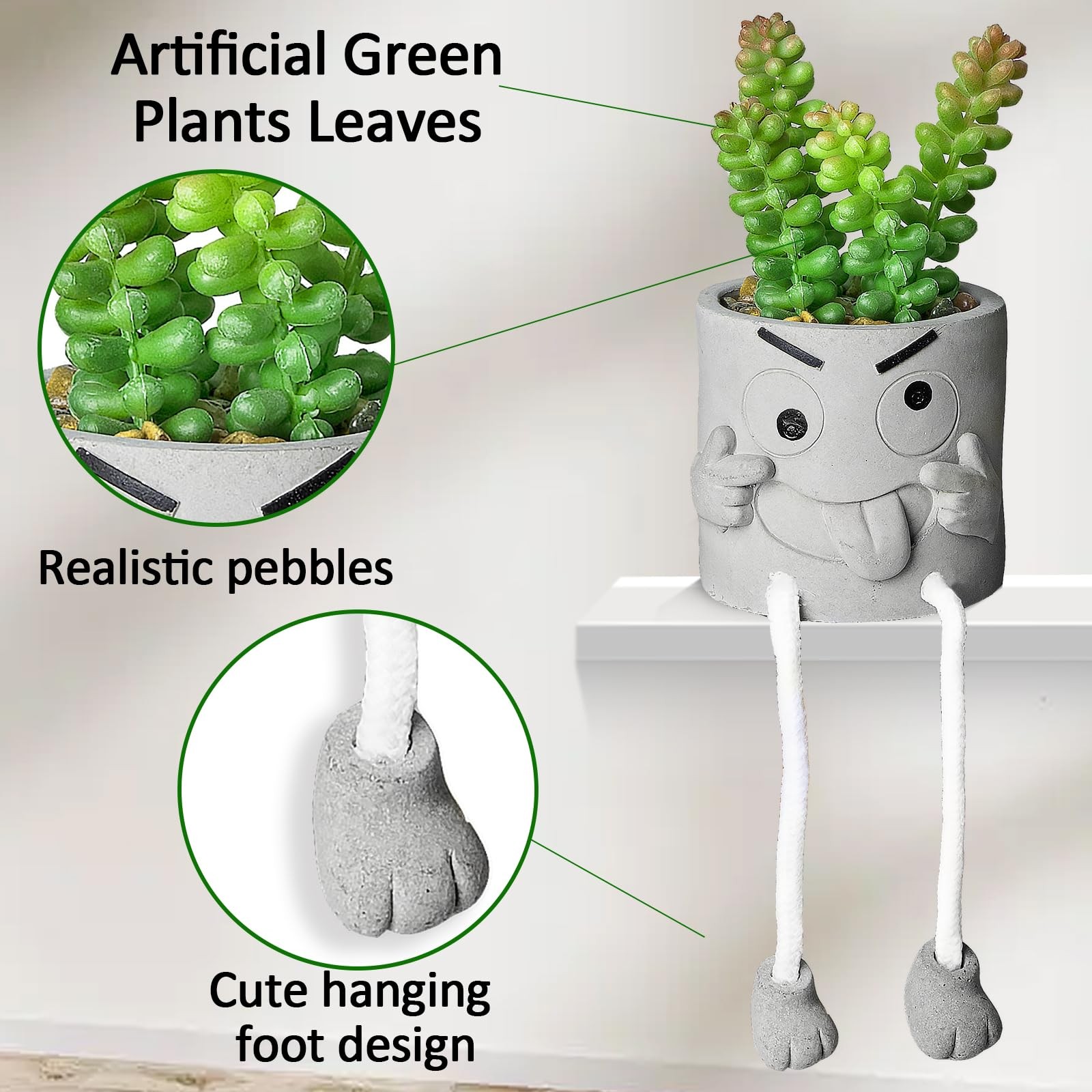 Creative Artificial Succulent Plants in pots – 4 Pieces Mini Fake Plant Faux …