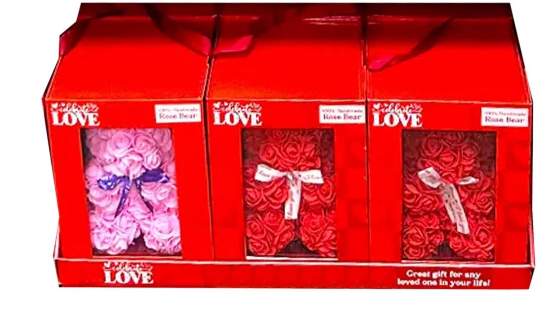 Rose Floral Bear – Store Surplus No Display – 6 Pieces Per Pack