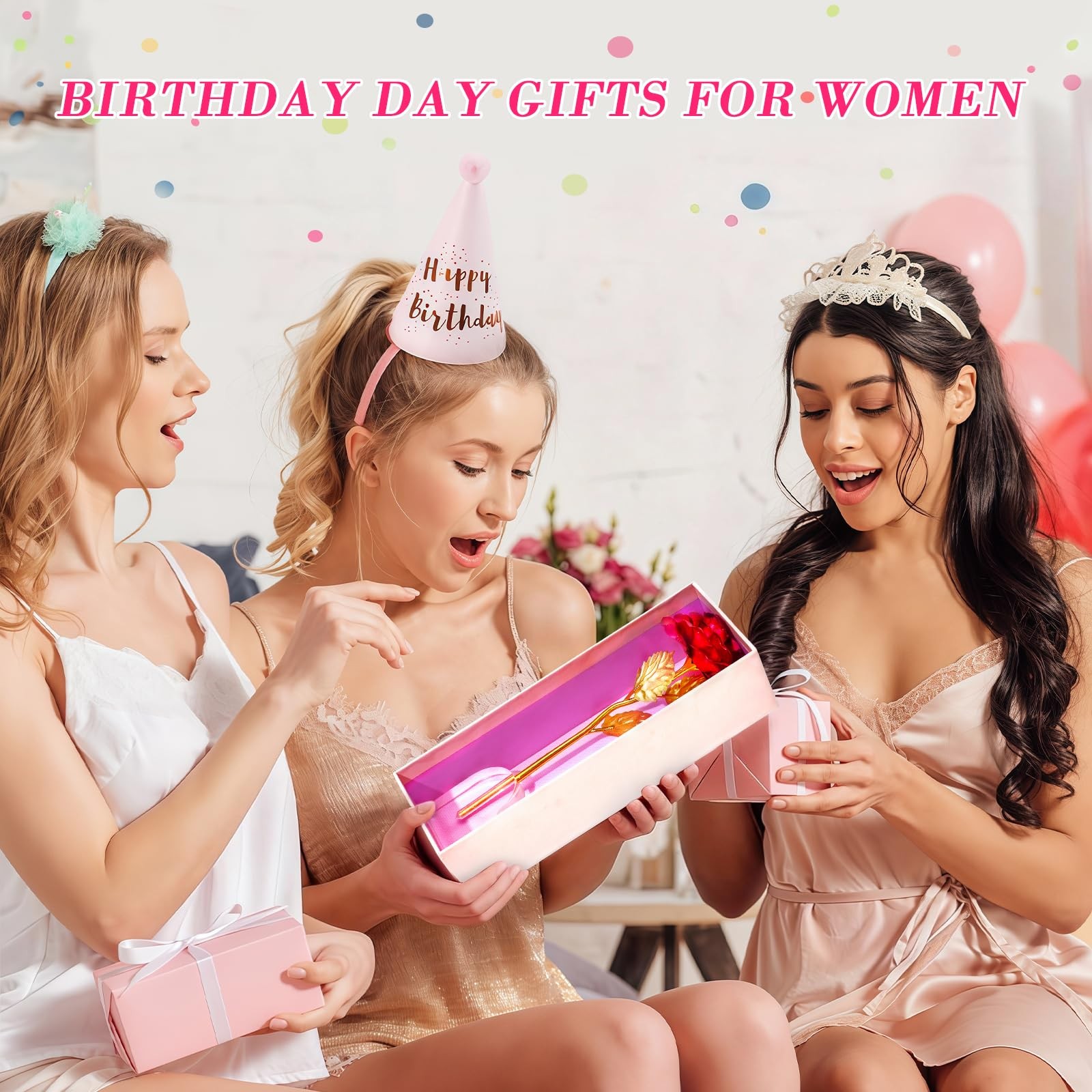 Mothers Day Mom Gifts for Grandma, Artificial Forever Flowers Galaxy Glass Et…