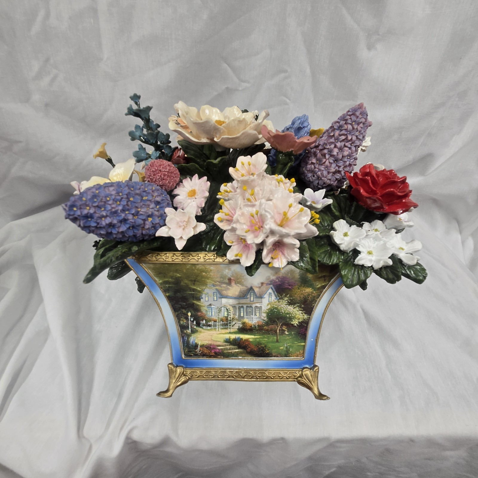 Thomas Kinkade All American Bouquet 50 States Flower Bradford Exchange Porcelain