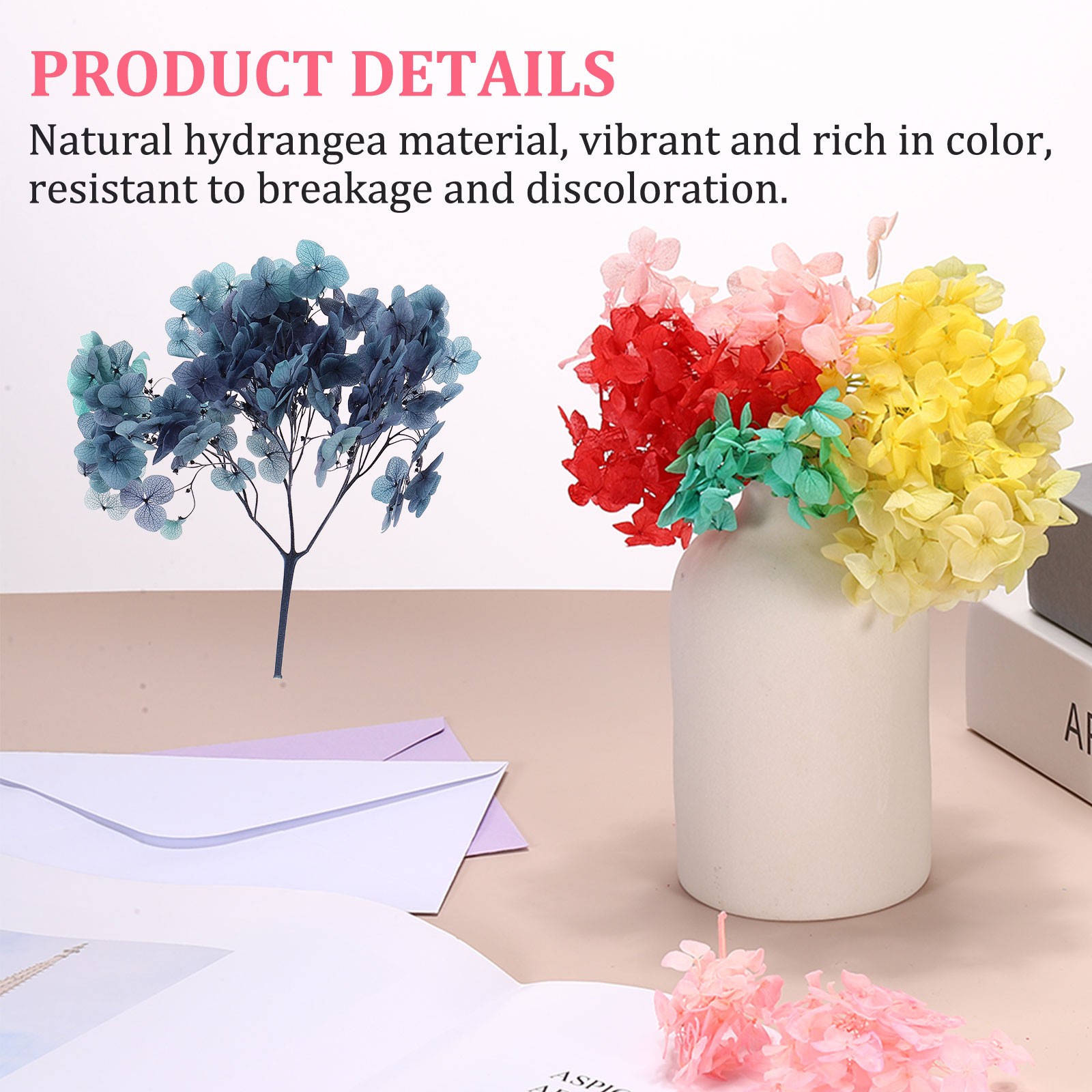 10g Mini Dried Hydrangea Flower Natural Pressed Flower Gradient Purple