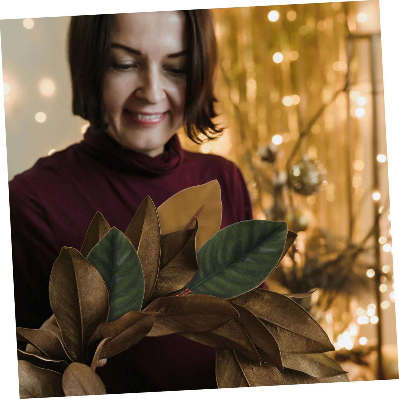 30 Pcs Artificial Magnolia Leaves 7.67 Inch Faux Greenery for Home Decor Wedd…