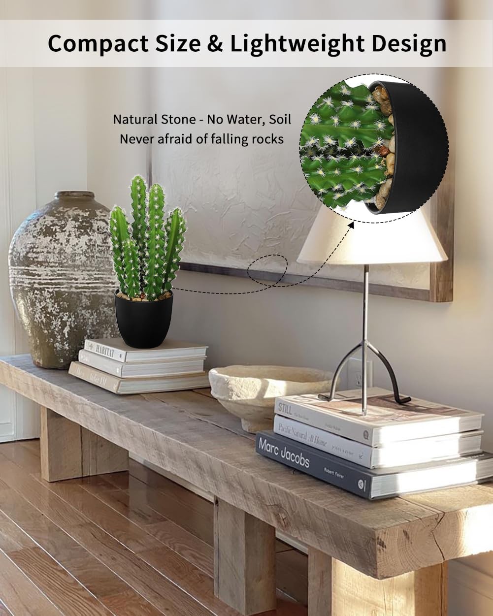 Artificial Cactus Plants 10.8″ Small Faux Cactus Plants Indoor Fake Desert Ca…