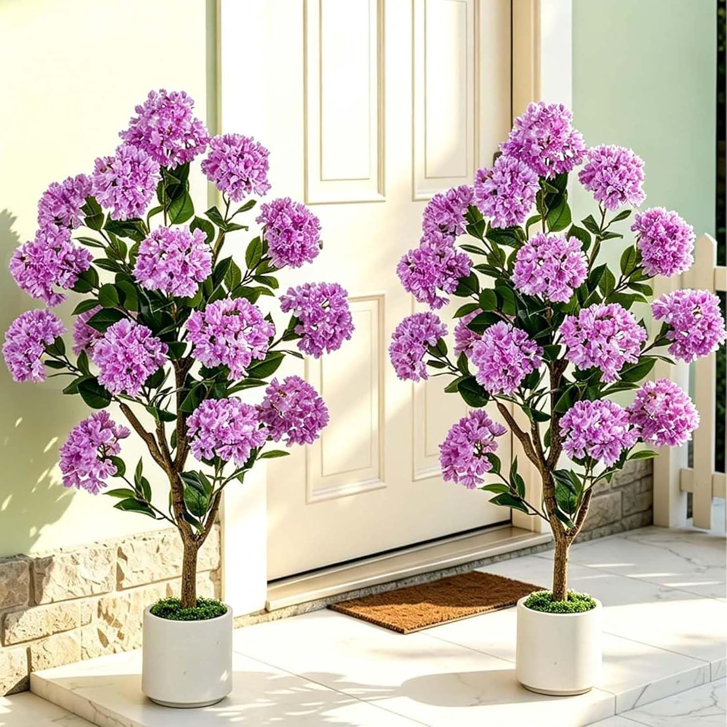 Purple 3.6ft Artificial Crape Myrtle Tree for Outdoor Porch Decorations and