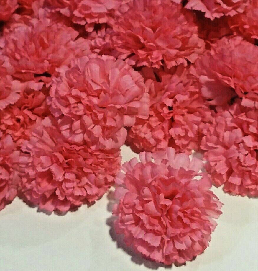 (14 pcs) Pink Carnation 3.5″ Blooms Silk Flower Home In/Outdoor Decor USA BP2145