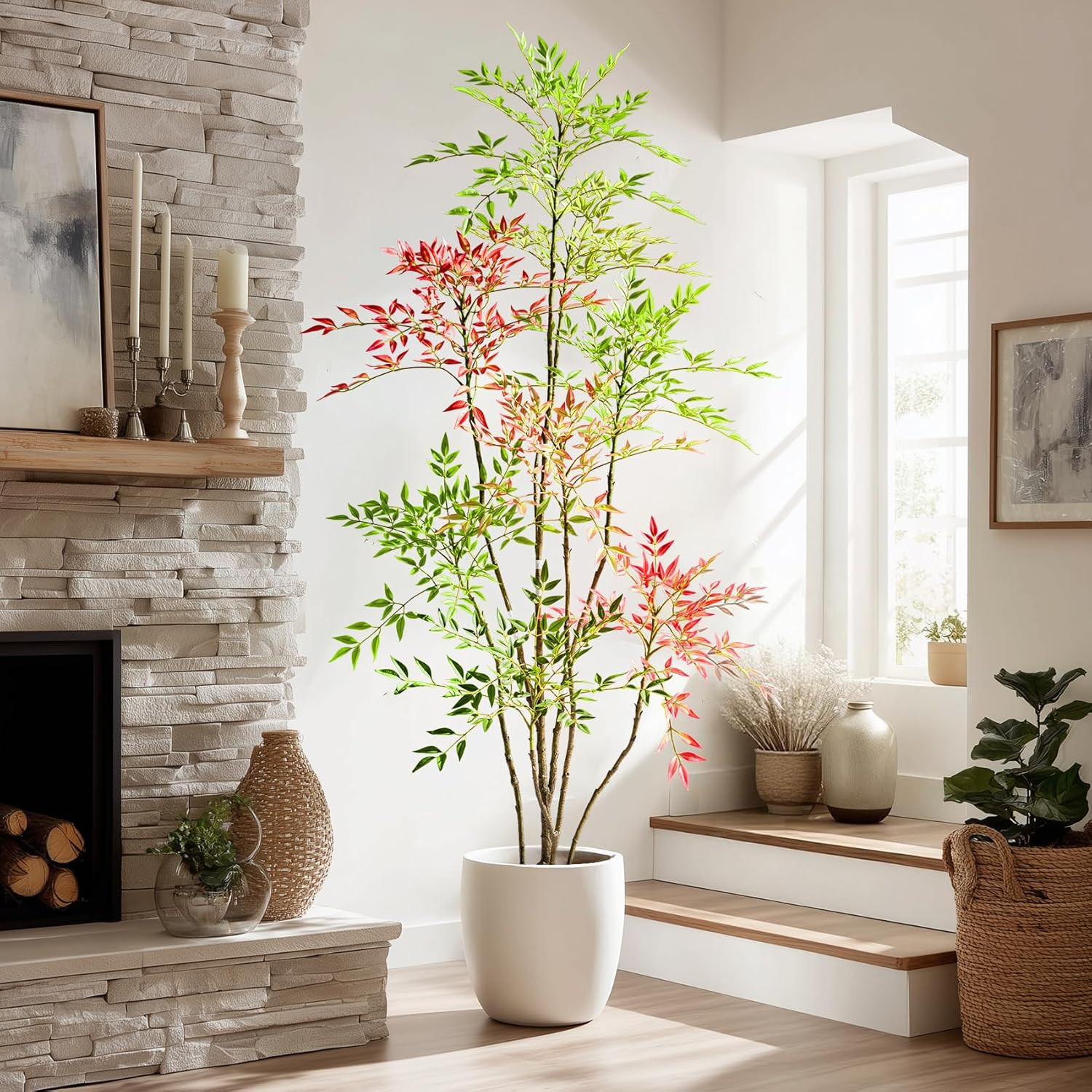 Realistic Tall Fake Bamboo Tree for Home & Office Decor – Indoor/Outdoor