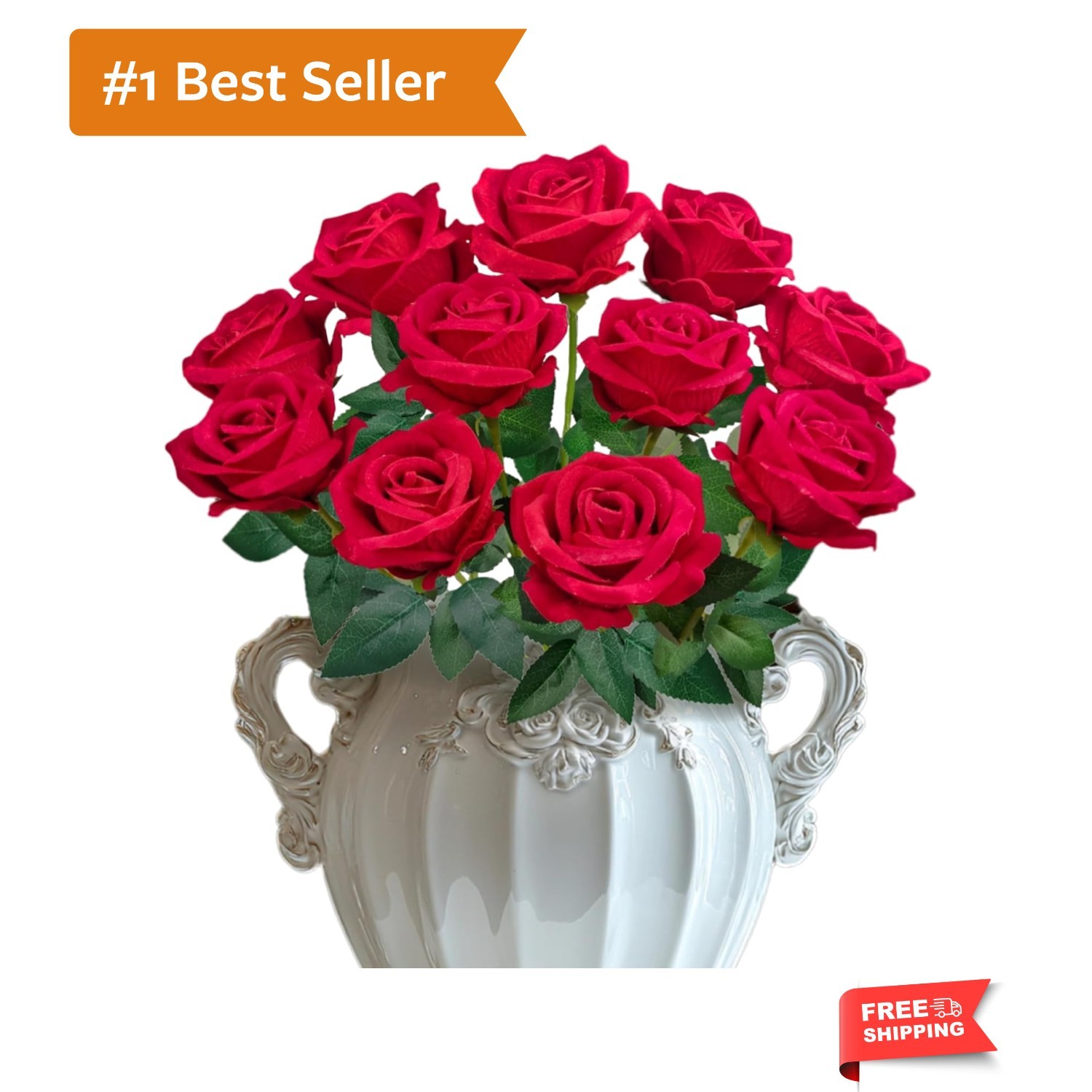 Maintenance-Free 10 PCS Velvet Red Flowers – Perfect for Bouquets & Centerpieces