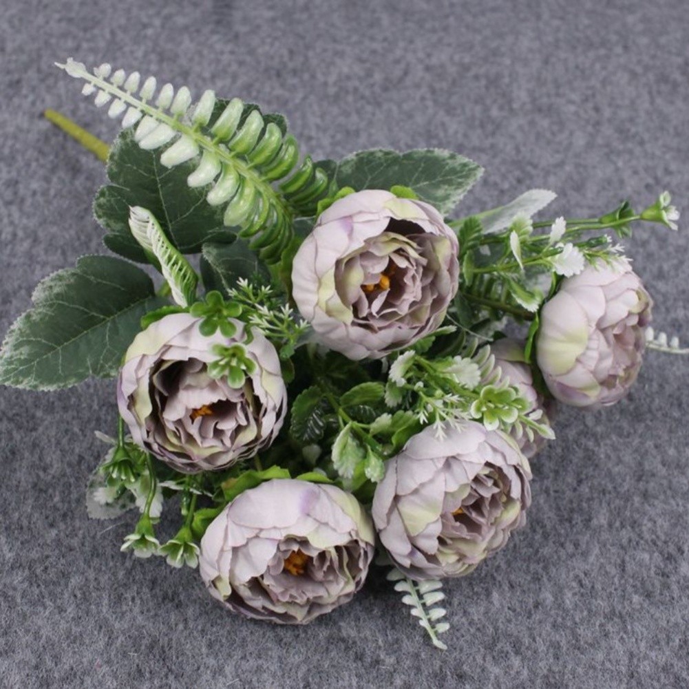 6 Head Silk Peony Bouquet Artificial Flowers For Wedding Home Decor Party New