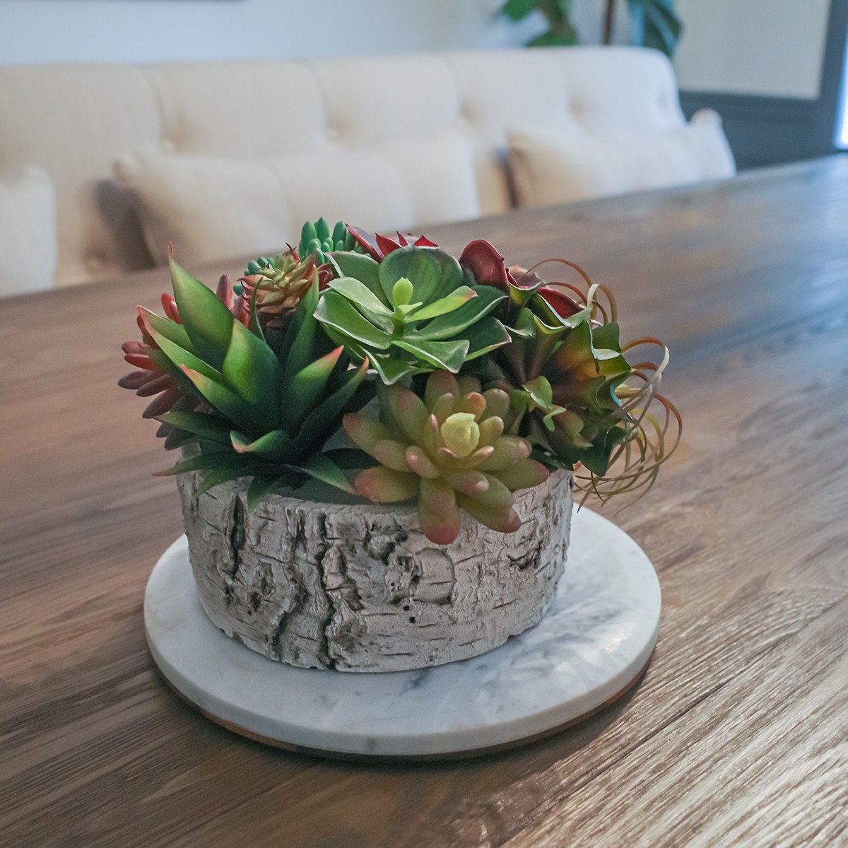 Mini Artificial Succulent Plant Fake Plastic Flower Container Garden Home Decor