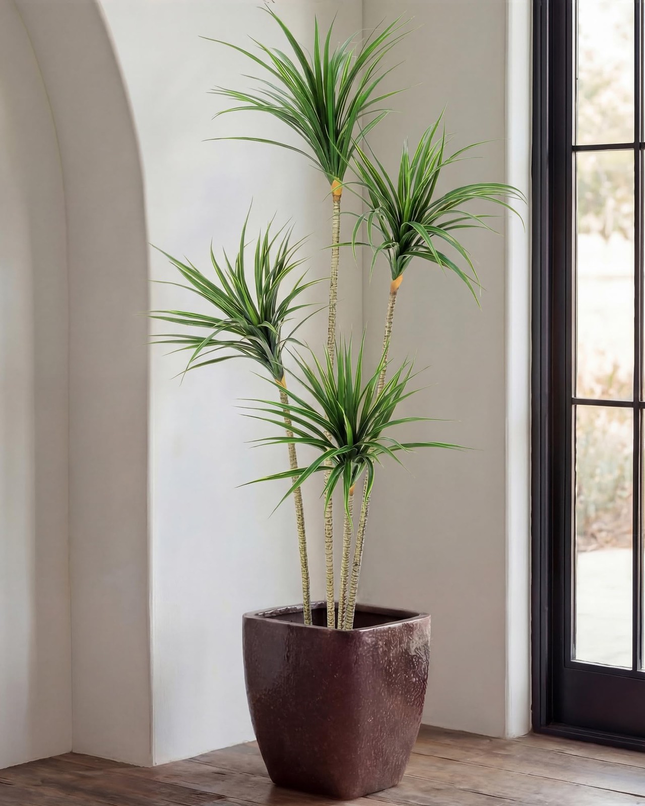 5 ft Artificial Dracaena Marginata, Tall Artificial Dracaena Plant Tree, Trop…