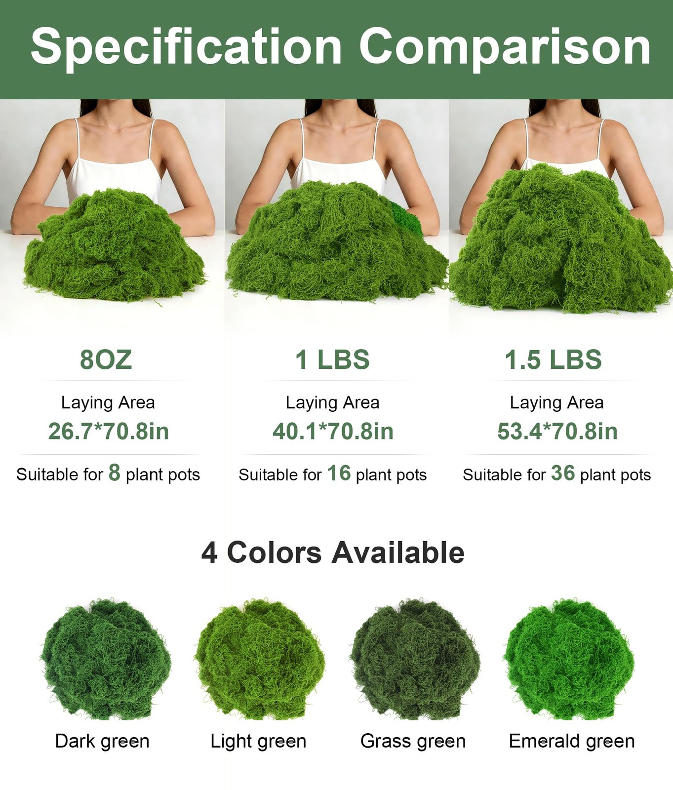 PCREGPAE 1.5lb Artificial Fake Green Moss for Crafts Plants Indoor | Comes wi…