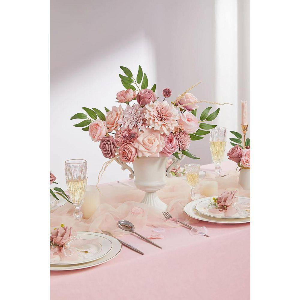 2 In. Dusty Pink Silk Artificial Flowers for DIY Wedding Bouquets Table Centerpi