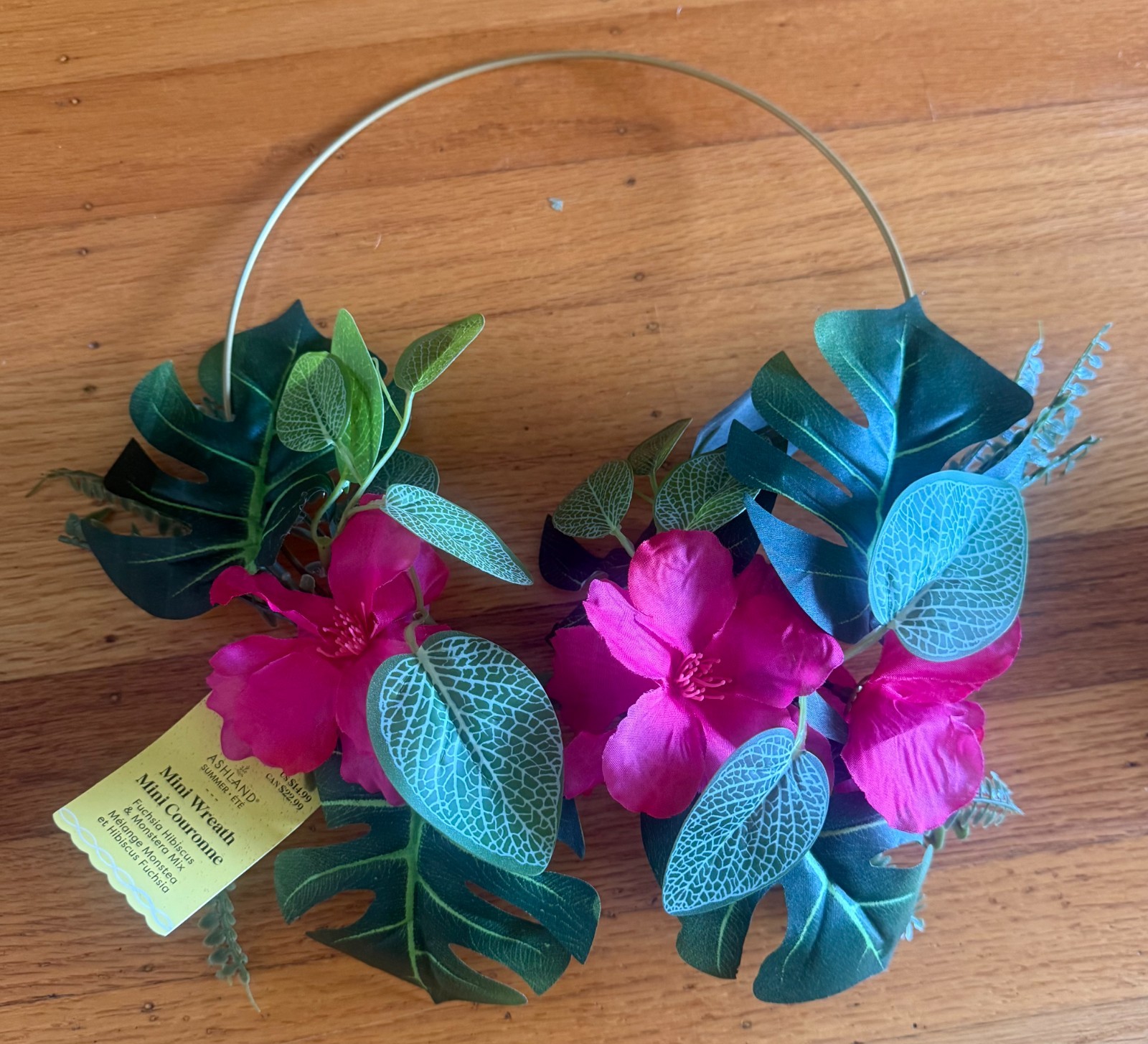 NWT THREE (3) ASHLAND BRAND (MICHAELS) HIBISCUS and MONSTERA WREATHS