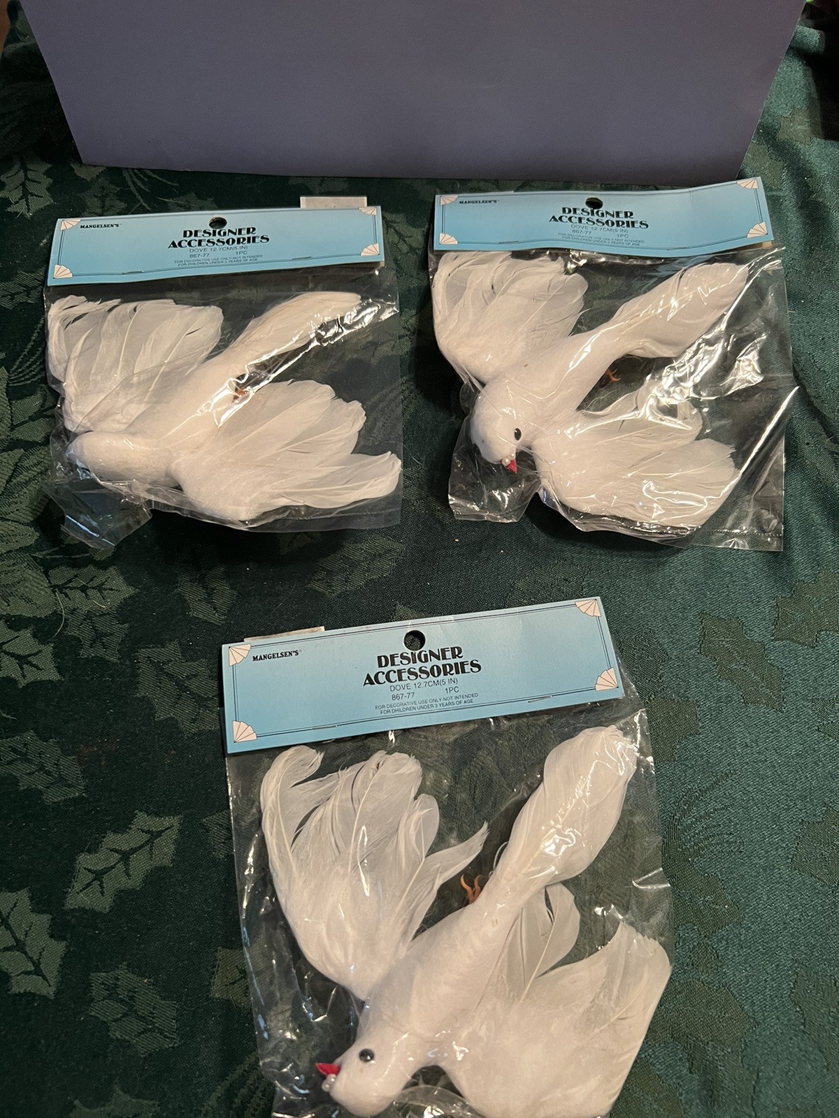 21 Pieces Artificial Birds Doves For Wedding Confirmation Floral See Pics