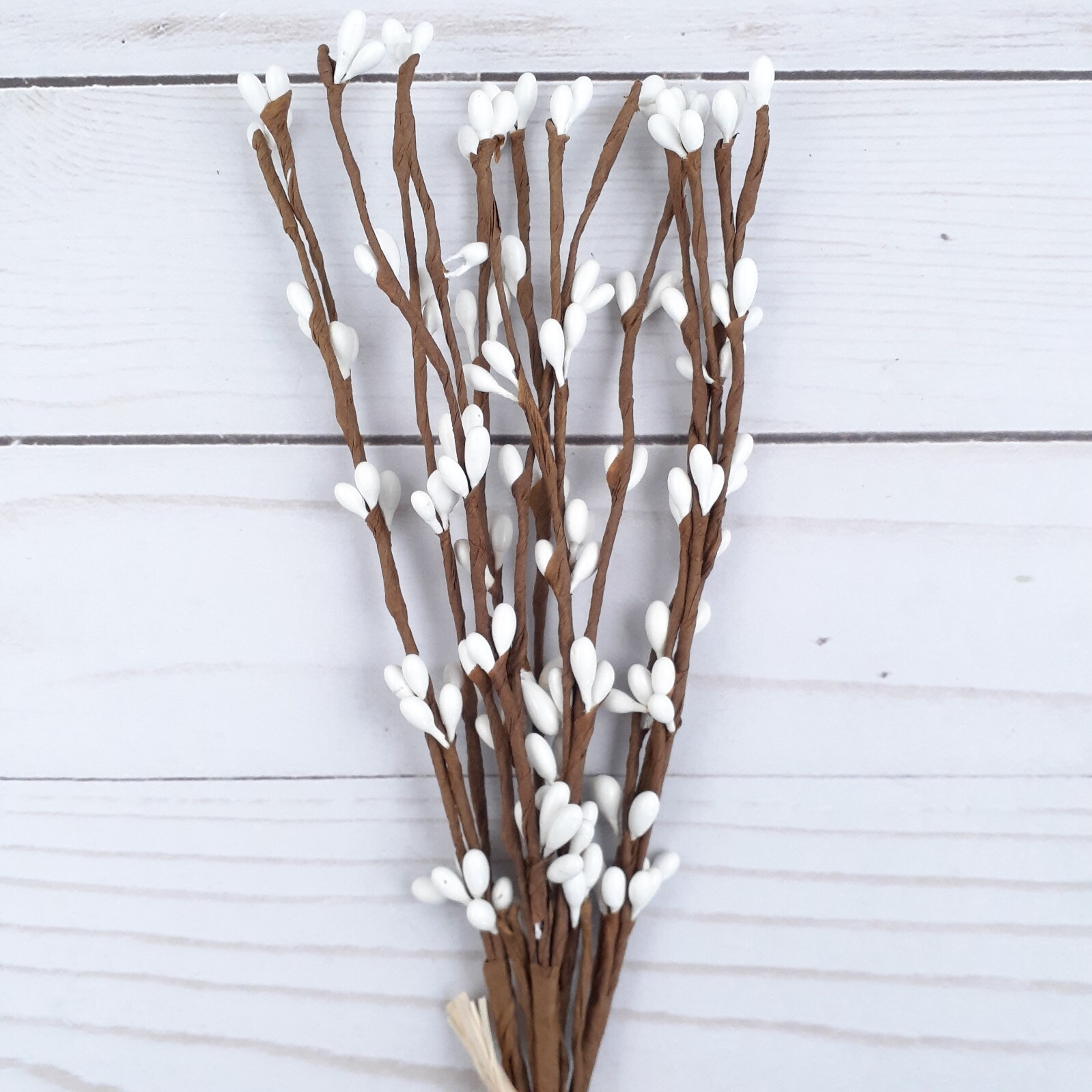 Rustic Floral Pick White Berries Wired B1
