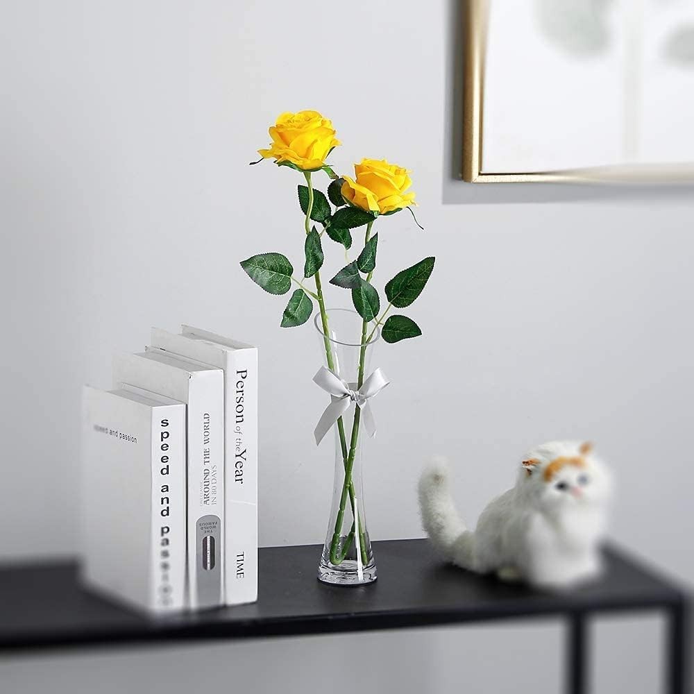 10Pcs Artificial Roses Flowers, Realistic Blossom Roses, Real Touch Silk Rose…