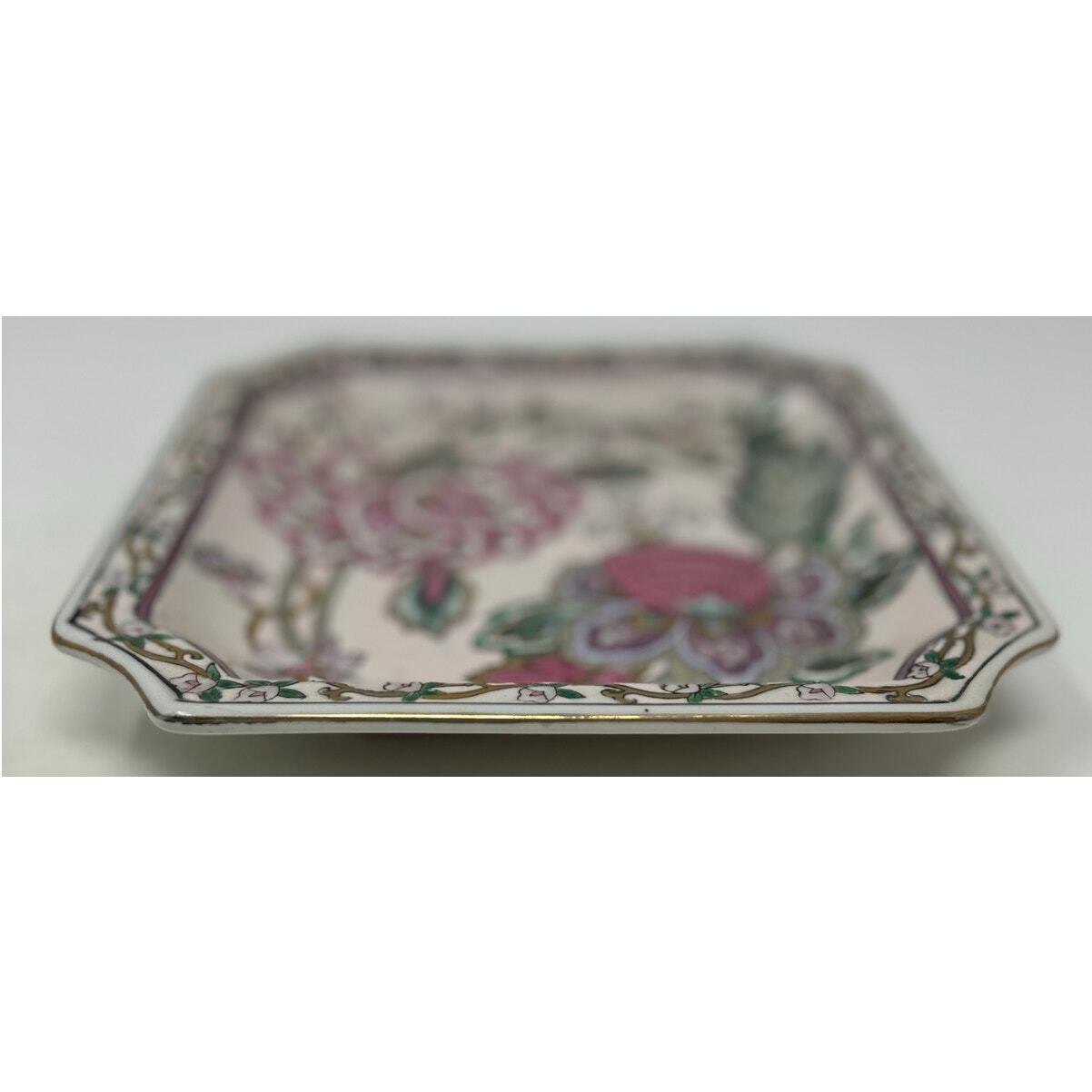 Classic Traditions a JC Penney Exclusive Floral Decor Plate Pink Green