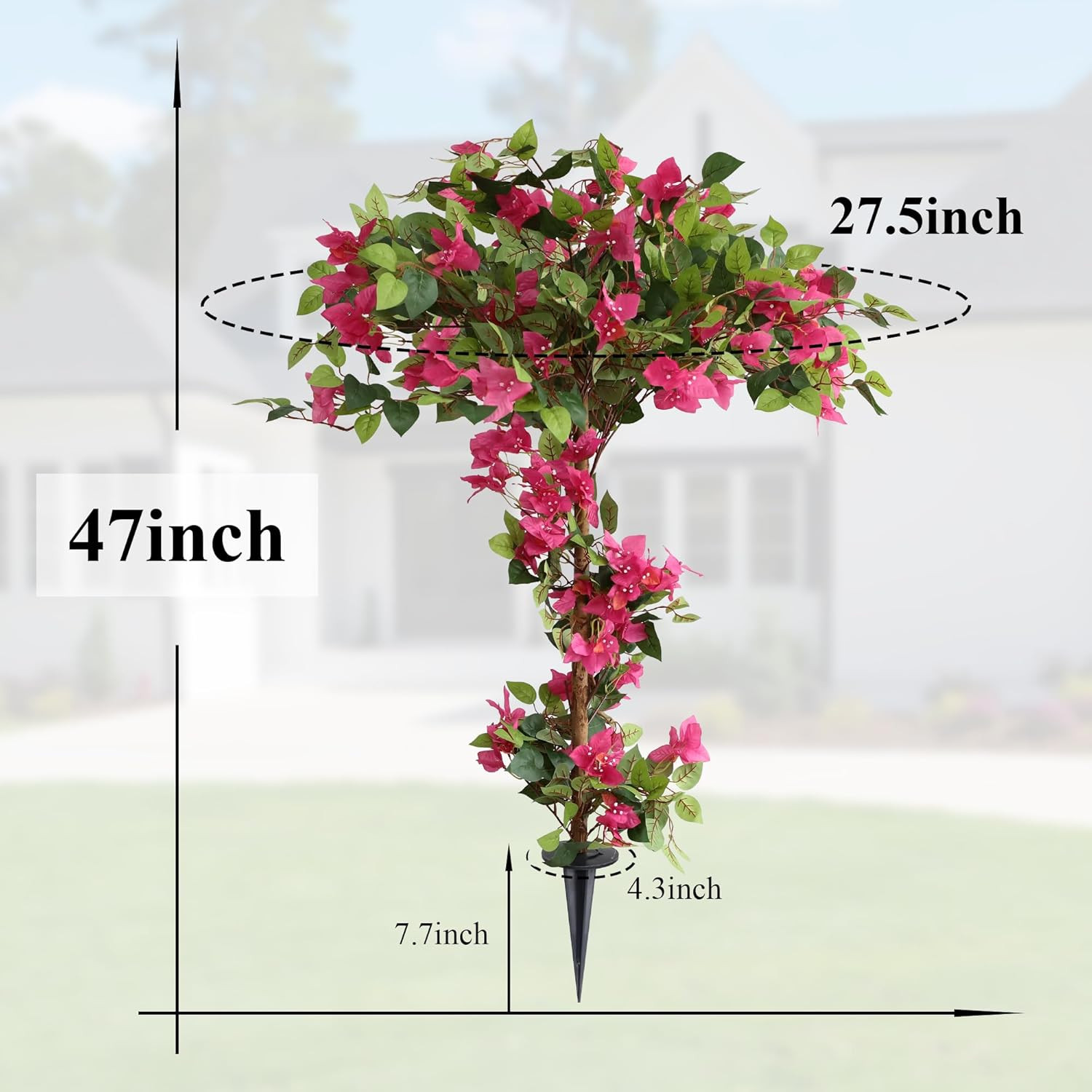 4ft Artificial Bougainvillea Trees – 2 Pack Faux Flowers for Indoor/Outdoor Deco