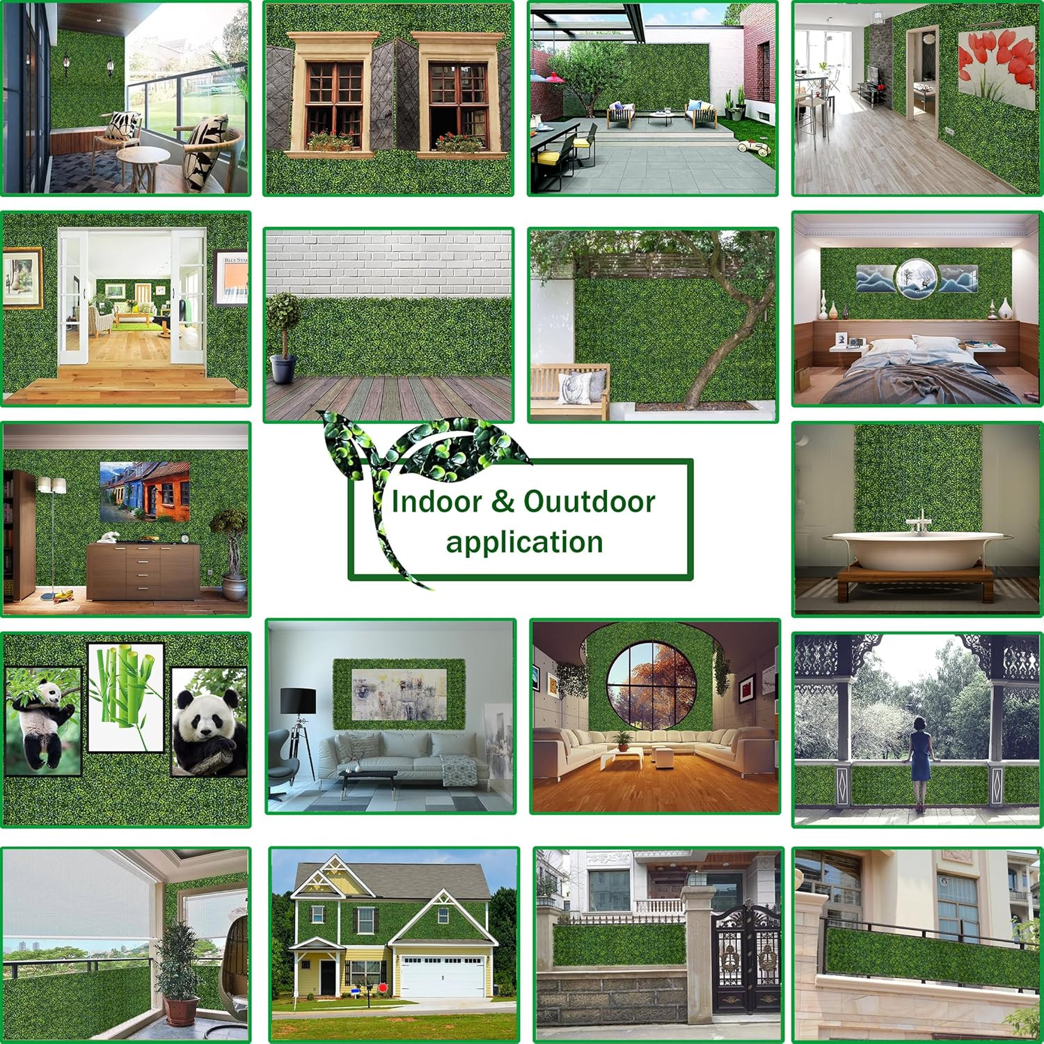 5FT x 10FT Artificial Boxwood Panels for Indoor/Outdoor Privacy & Decor