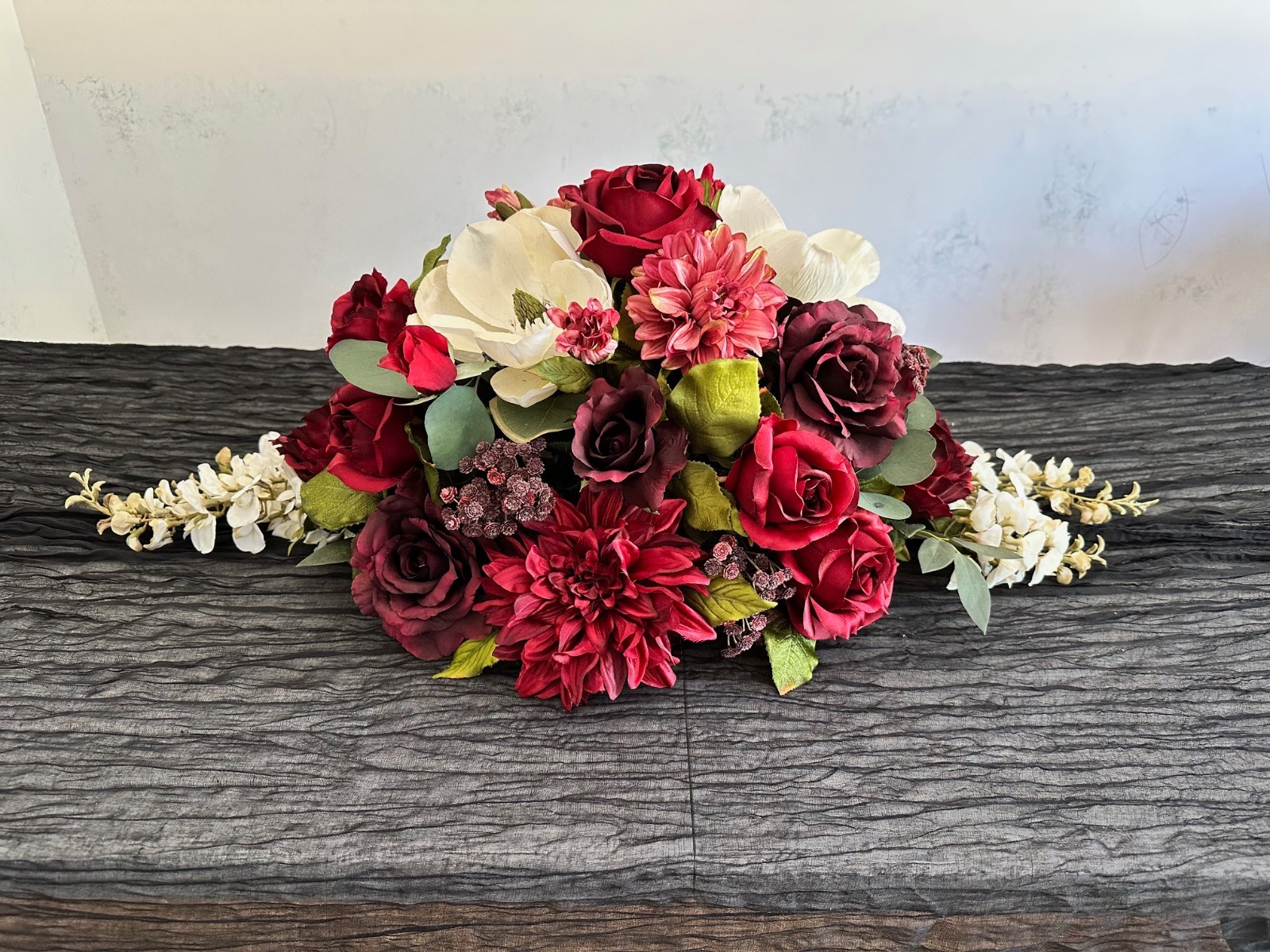 Lot of 10 Faux Artificial Floral Flower Table Centerpieces Wedding Party Maroon