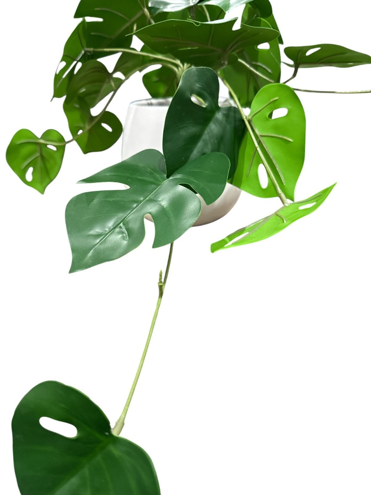 Artificial Monstera Leaf Plant In White Ceramic Pot By Threshold